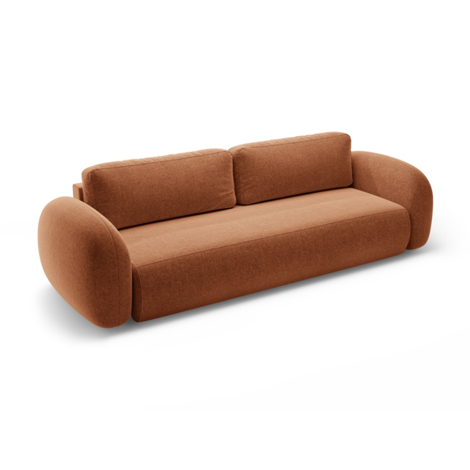 Sofa mit Schlaf-Funktion 3-sitzig TONALE ziegelrot