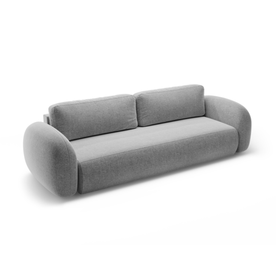 Sofa mit Schlaf-Funktion 3-sitzig TONALE grau