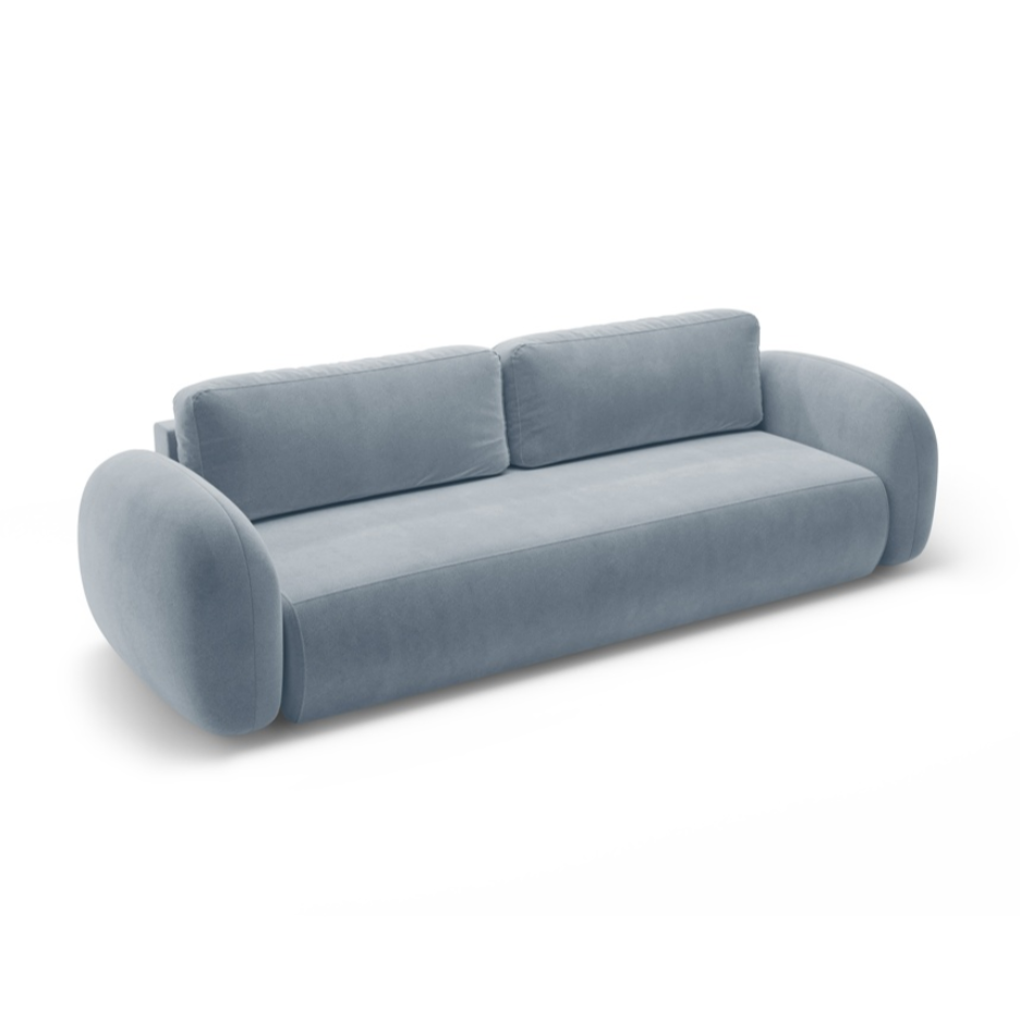 Sofa aus Samt mit Schlaf-Funktion 3-sitzig TONALE himmelblau