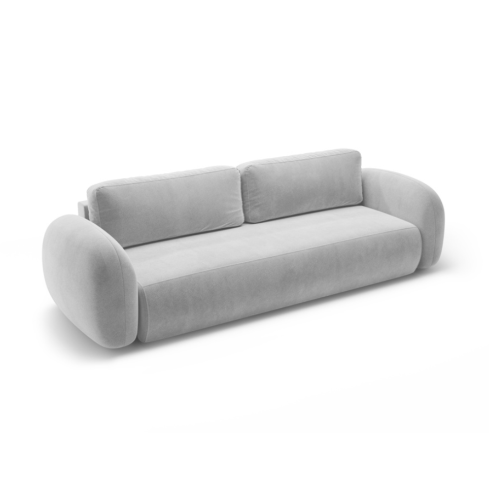 Sofa aus Samt mit Schlaf-Funktion 3-sitzig TONALE hellgrau