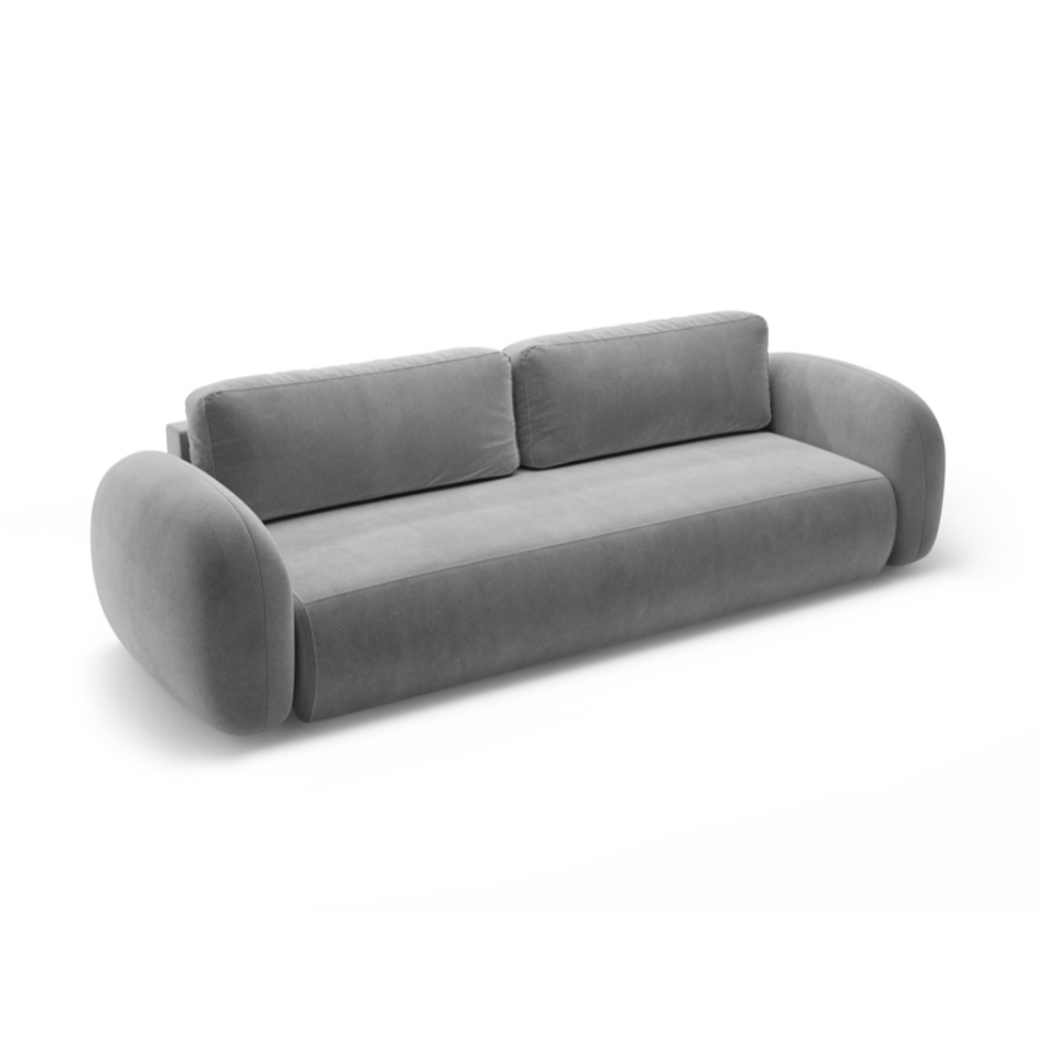 Sofa aus Samt mit Schlaf-Funktion 3-sitzig TONALE dunkelgrau
