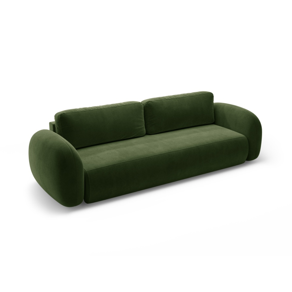 Sofa aus Samt mit Schlaf-Funktion 3-sitzig TONALE in militärischem Grün