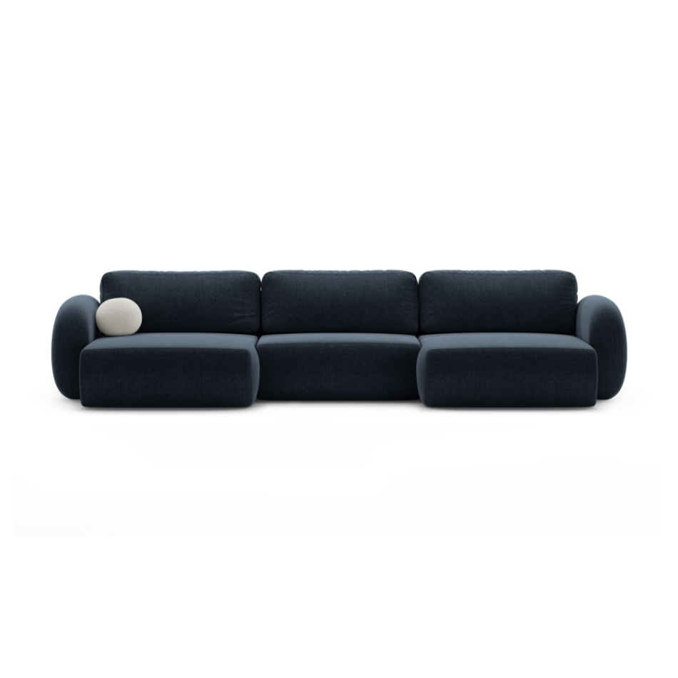 Panoramisches Sofa mit Schlaf-Funktion für 5 Personen TONALE in Granatblau
