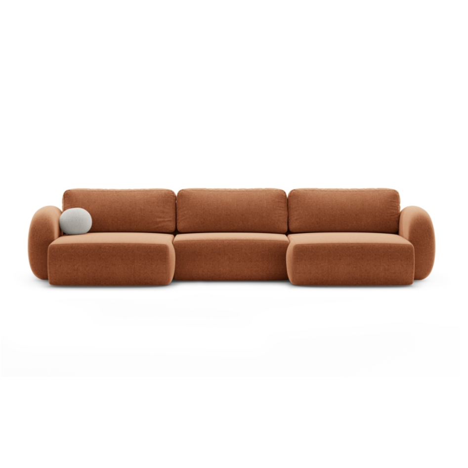 Panoramisches Sofa mit Schlaf-Funktion für 5 Personen TONALE ziegelrot