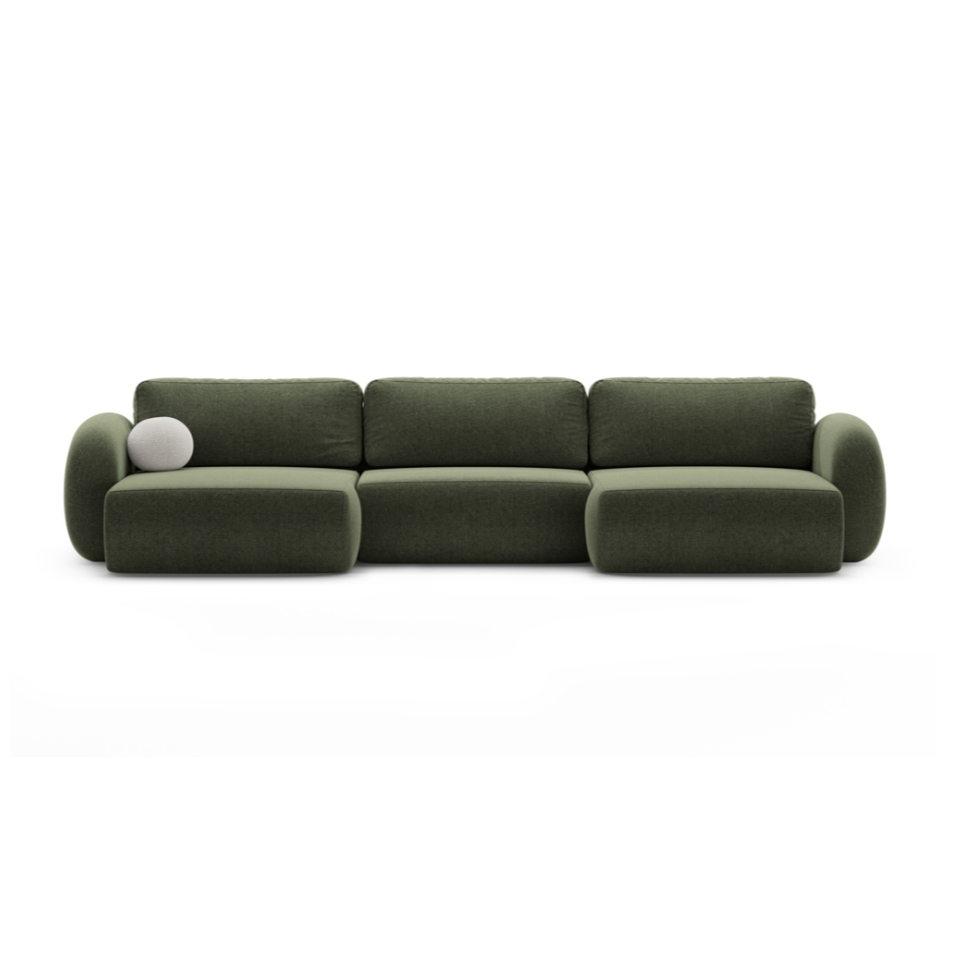 Panoramisches Sofa mit Schlaf-Funktion für 5 Personen TONALE grün