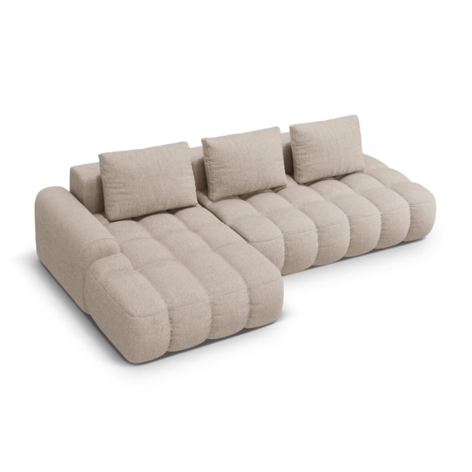 Linksseitige Schlafcouch für 3 Personen LINZ sandfarben