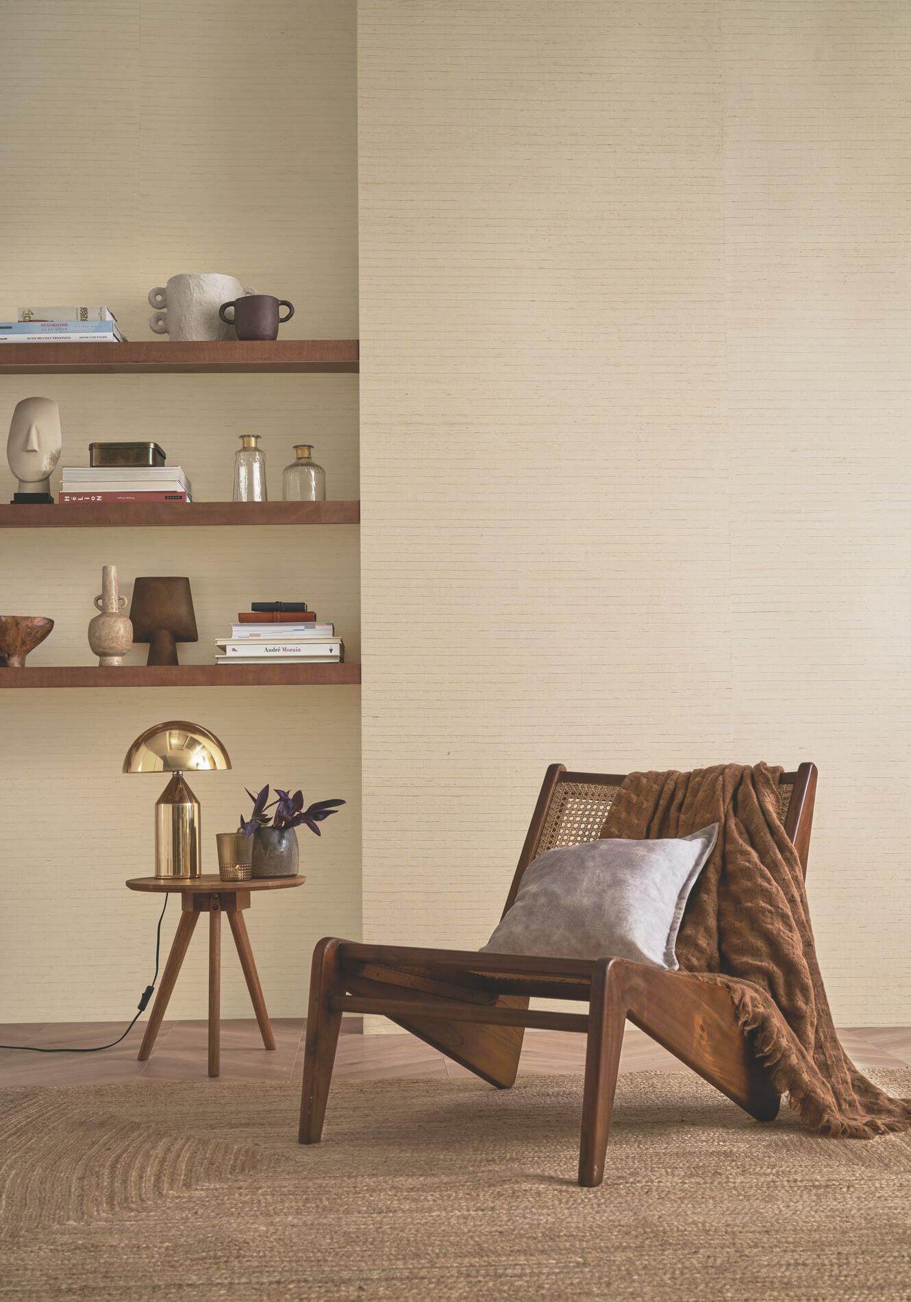 Natural structural wallpaper imitating agave leaves STRIATA - ANTHRACITE/SILVER anthracite with silver