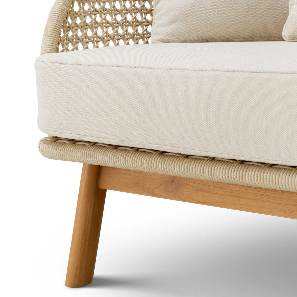Sofa außen TRINITY creme mit Holzgestell