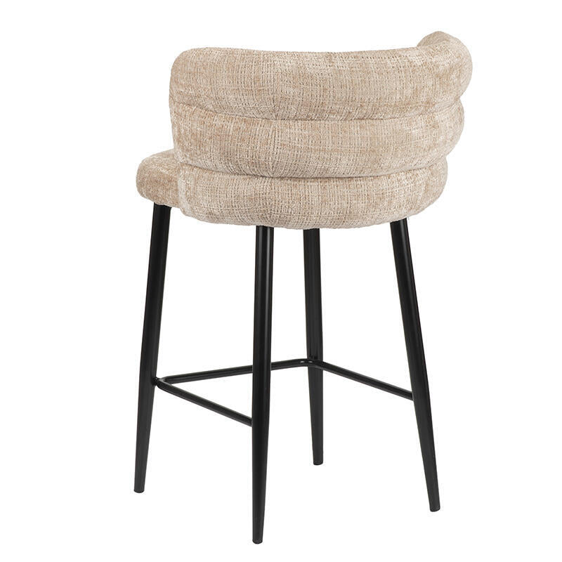 Hocker CLOUD krembeige mit schwarzem Gestell