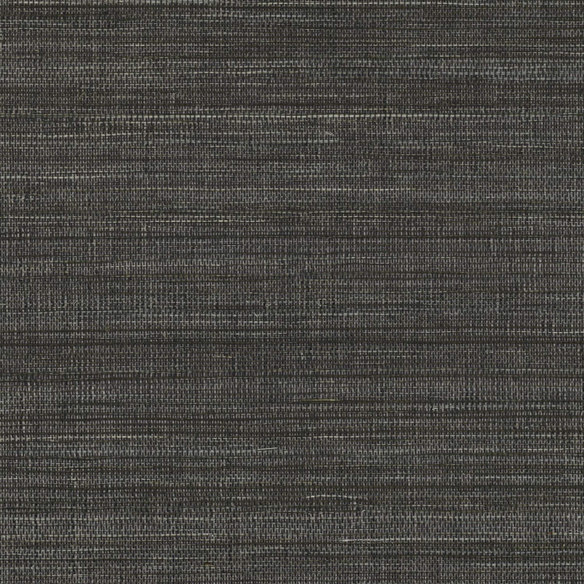 Structural plant fiber wallpaper PICTA - NOIR / ACIER black with gray