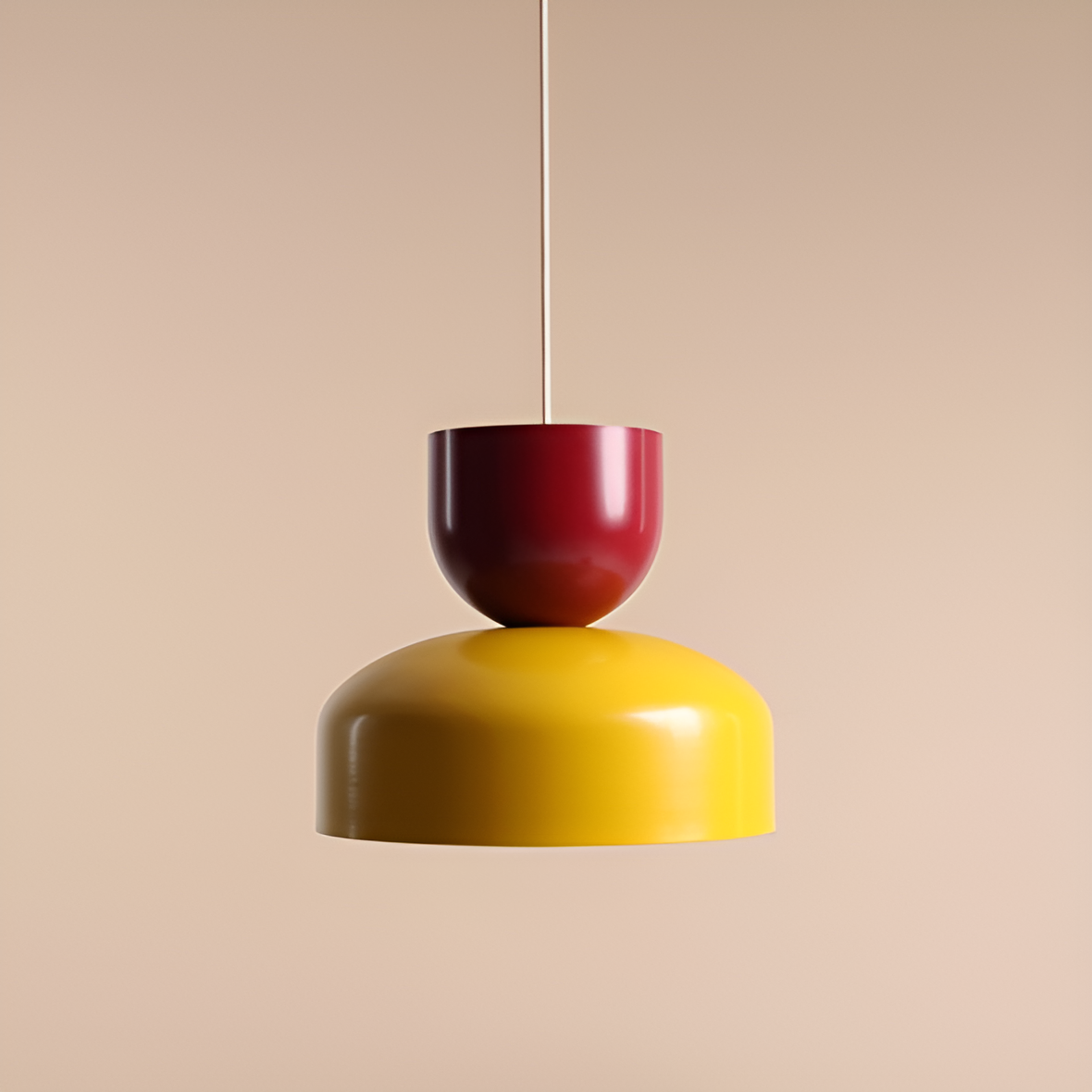 Hanging lamp for burgundy with yellow