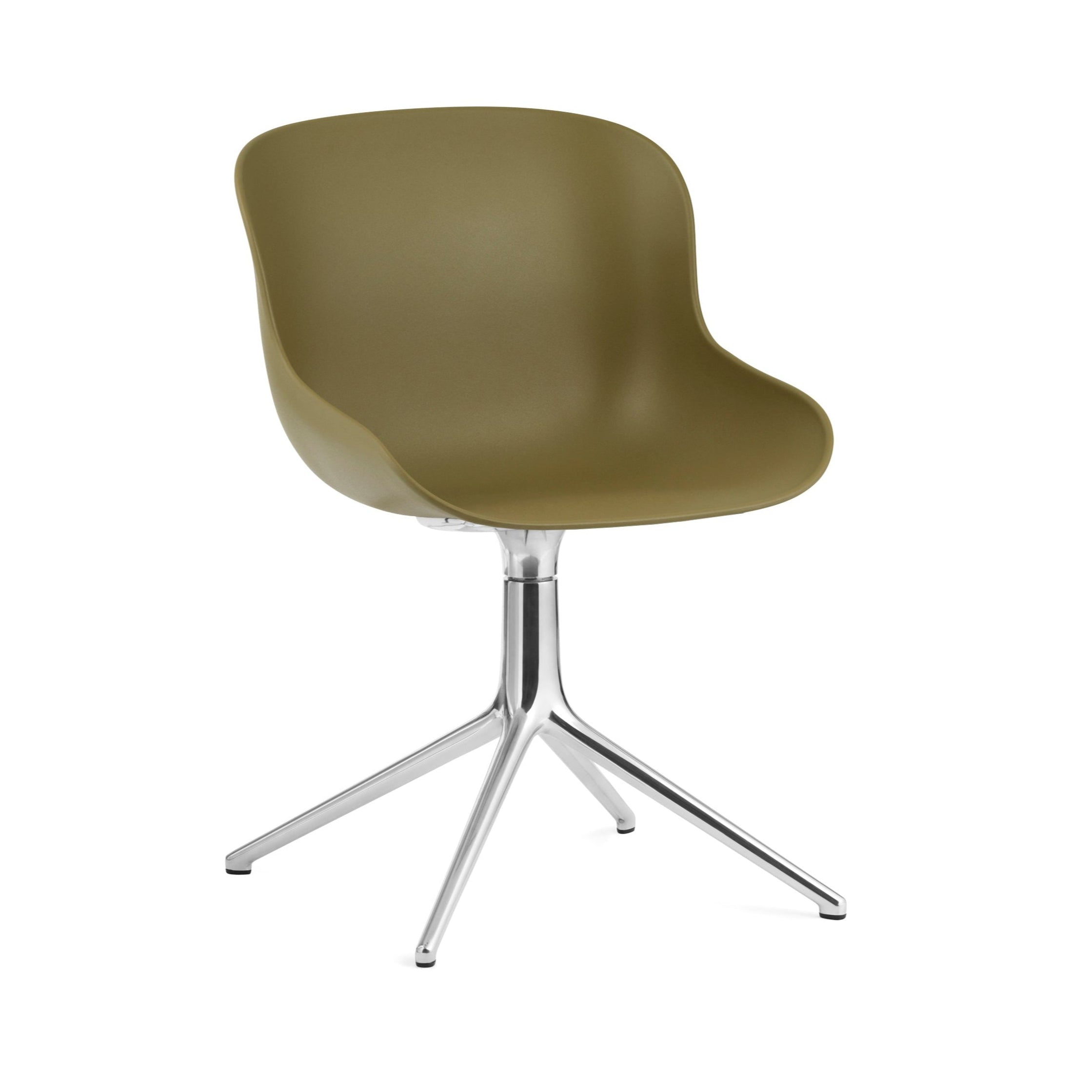 HYG 4L olive office chair with an aluminum base
