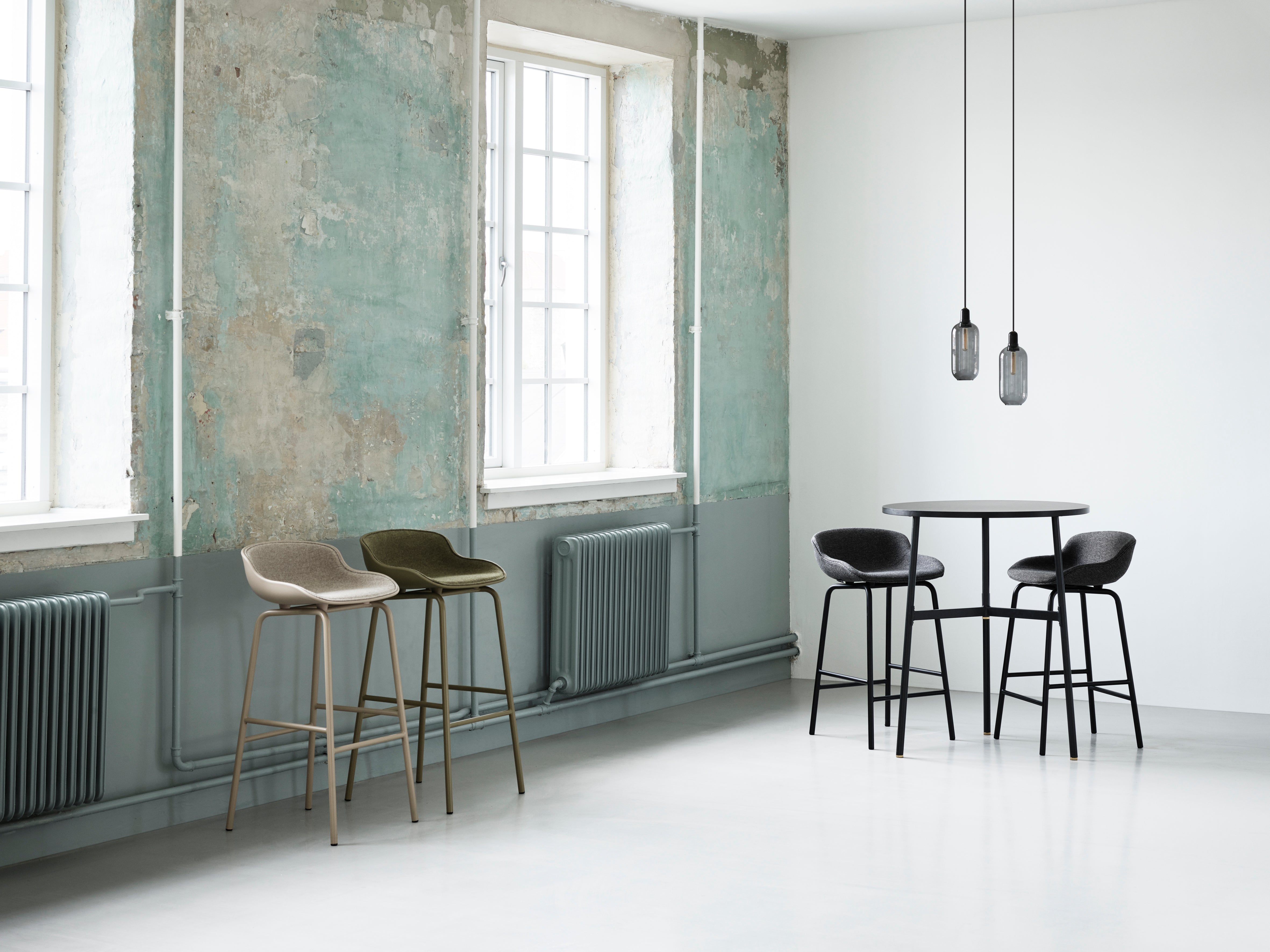 AMP LARGE pendant lamp with smoked glass and black marble