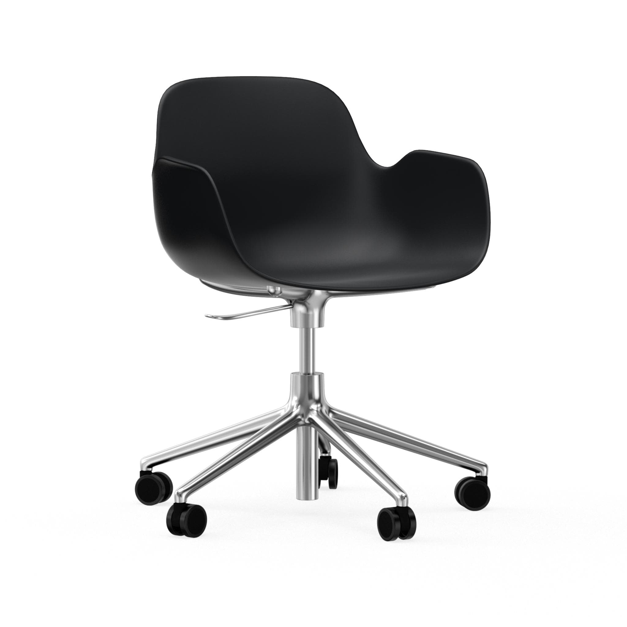 Office chair with armrests with adjustable 5W forms black with an aluminum base