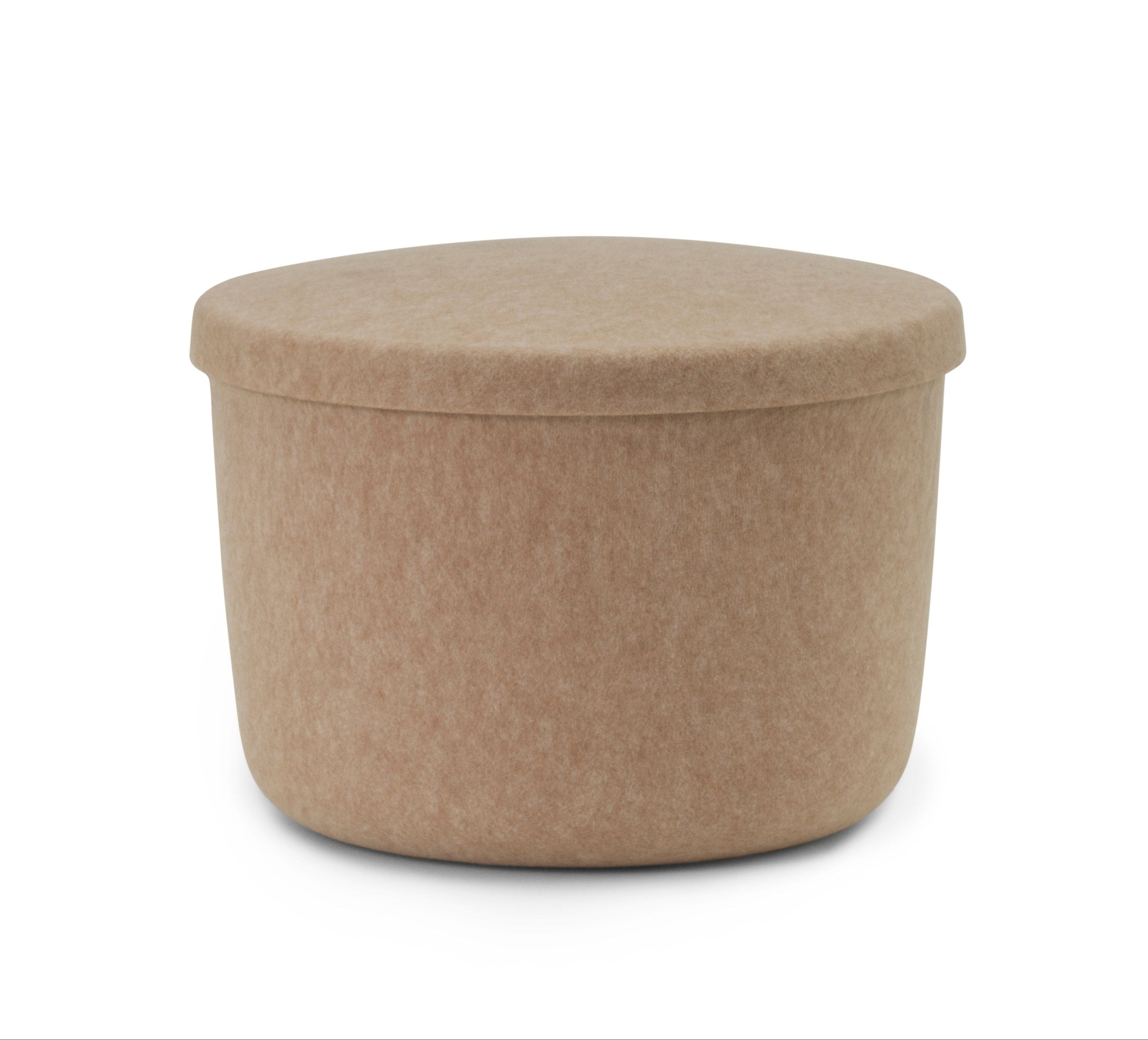 Pouf with a storage of hide sand