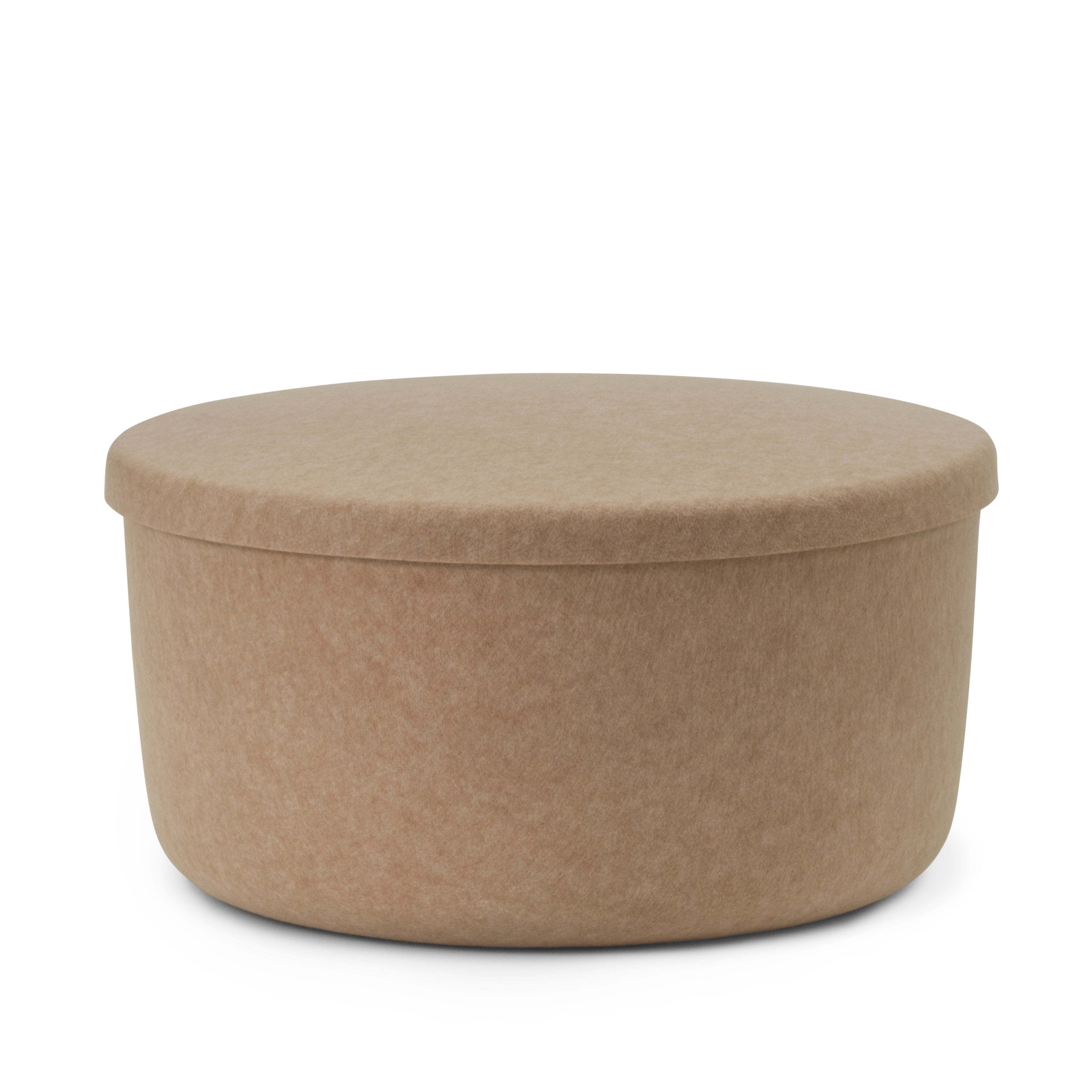 Pouf with a storage of hide sand