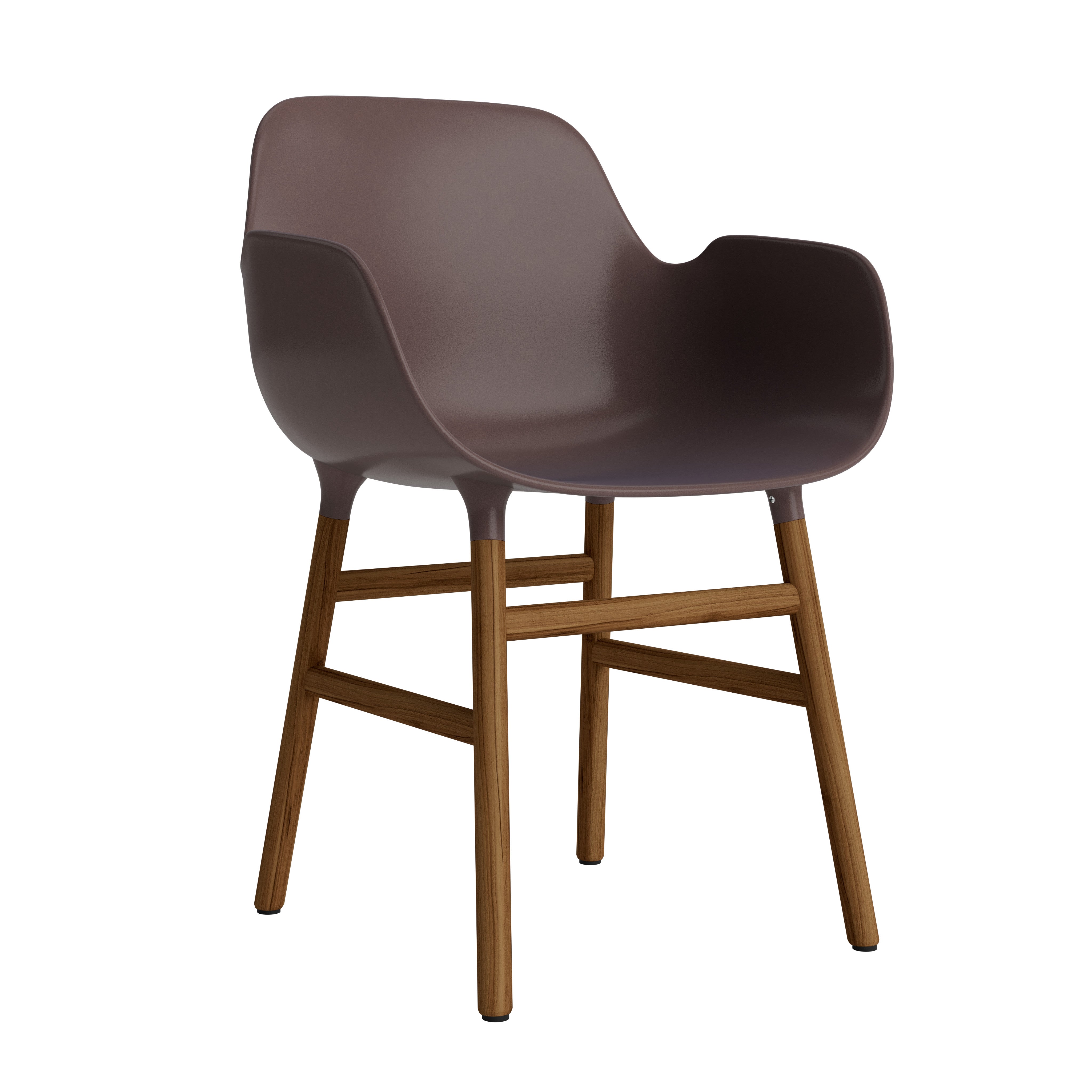 Chair with armrests brown forms with a nutty base
