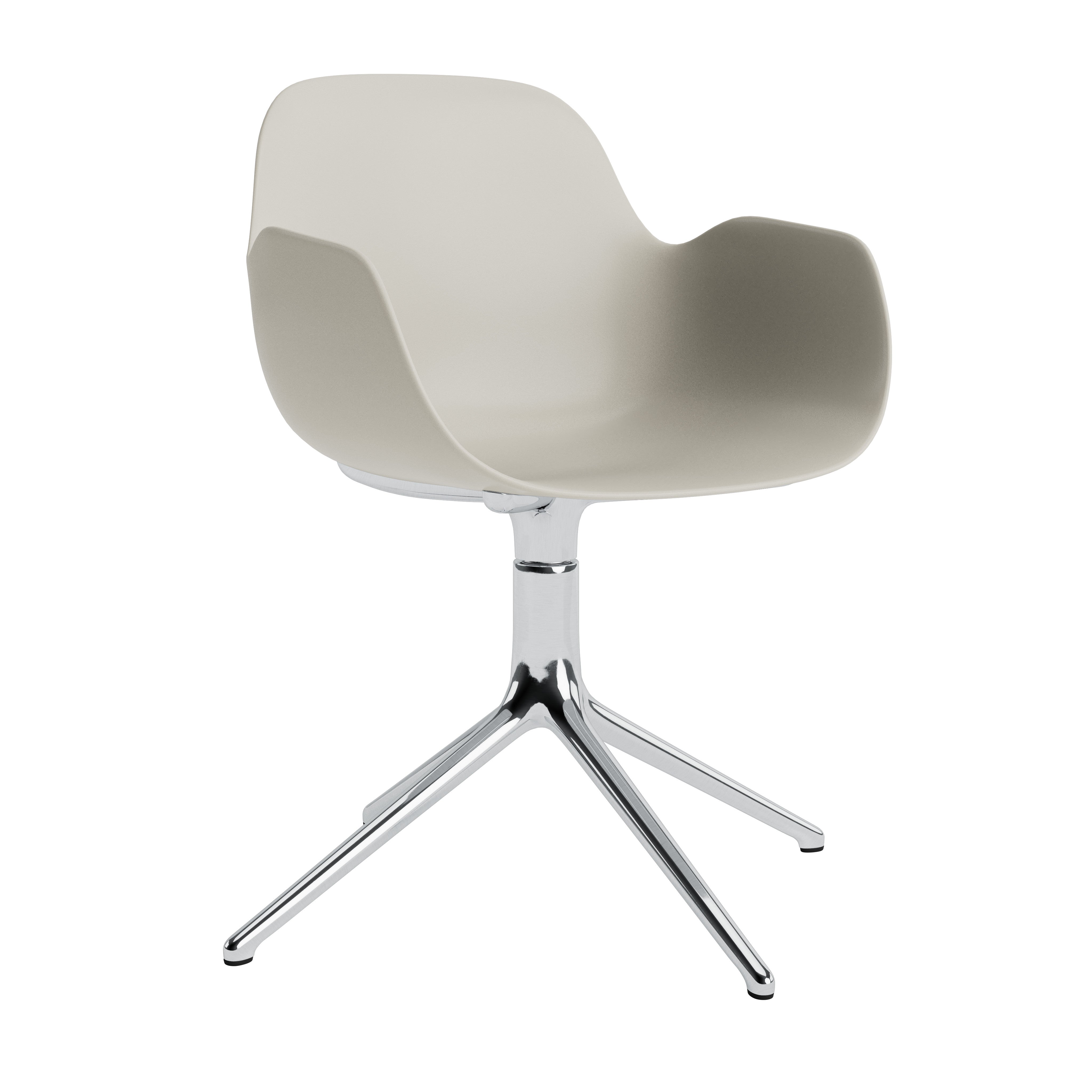 Office chair with armrests 4L light gray with an aluminum base