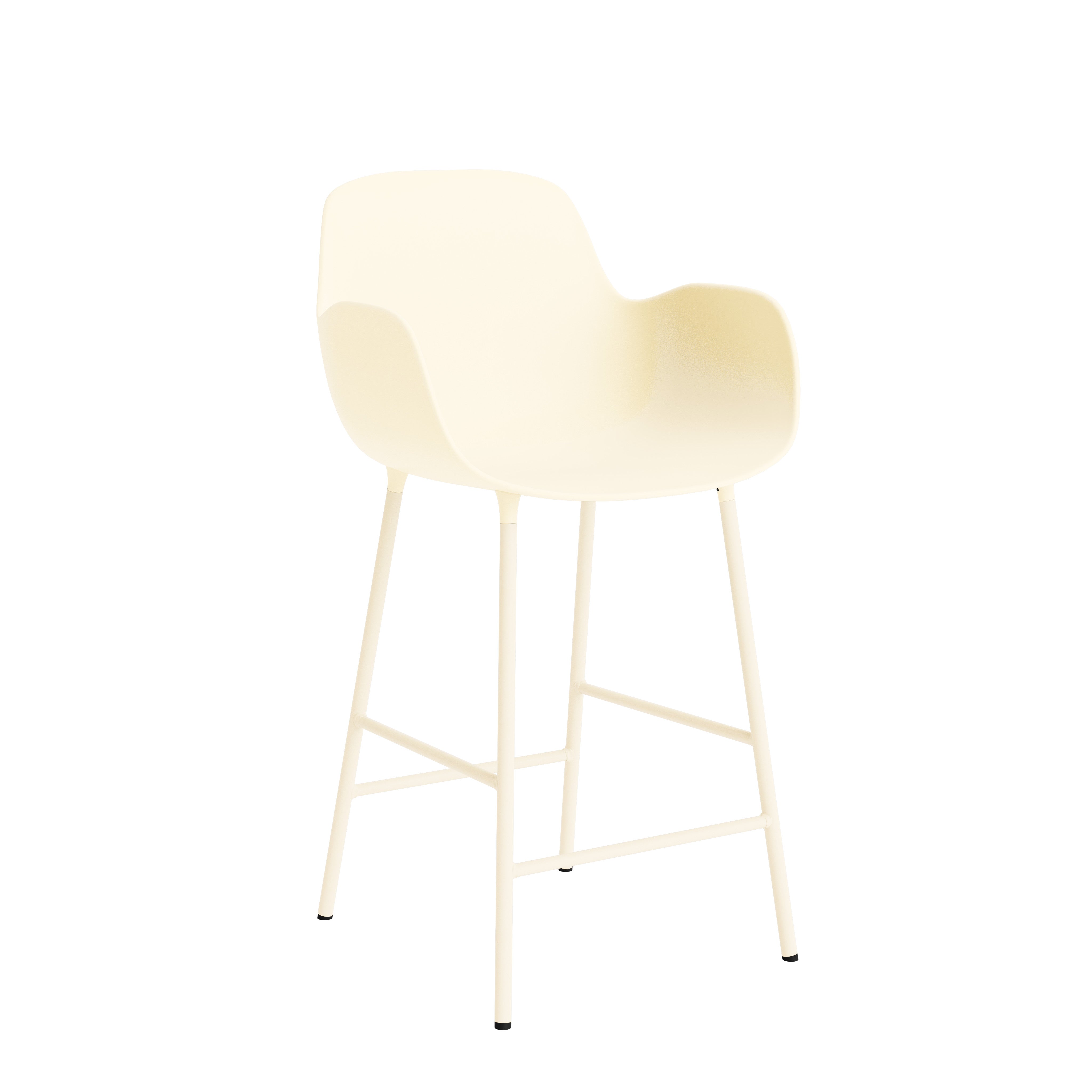 Bar chair with fake armrests cream