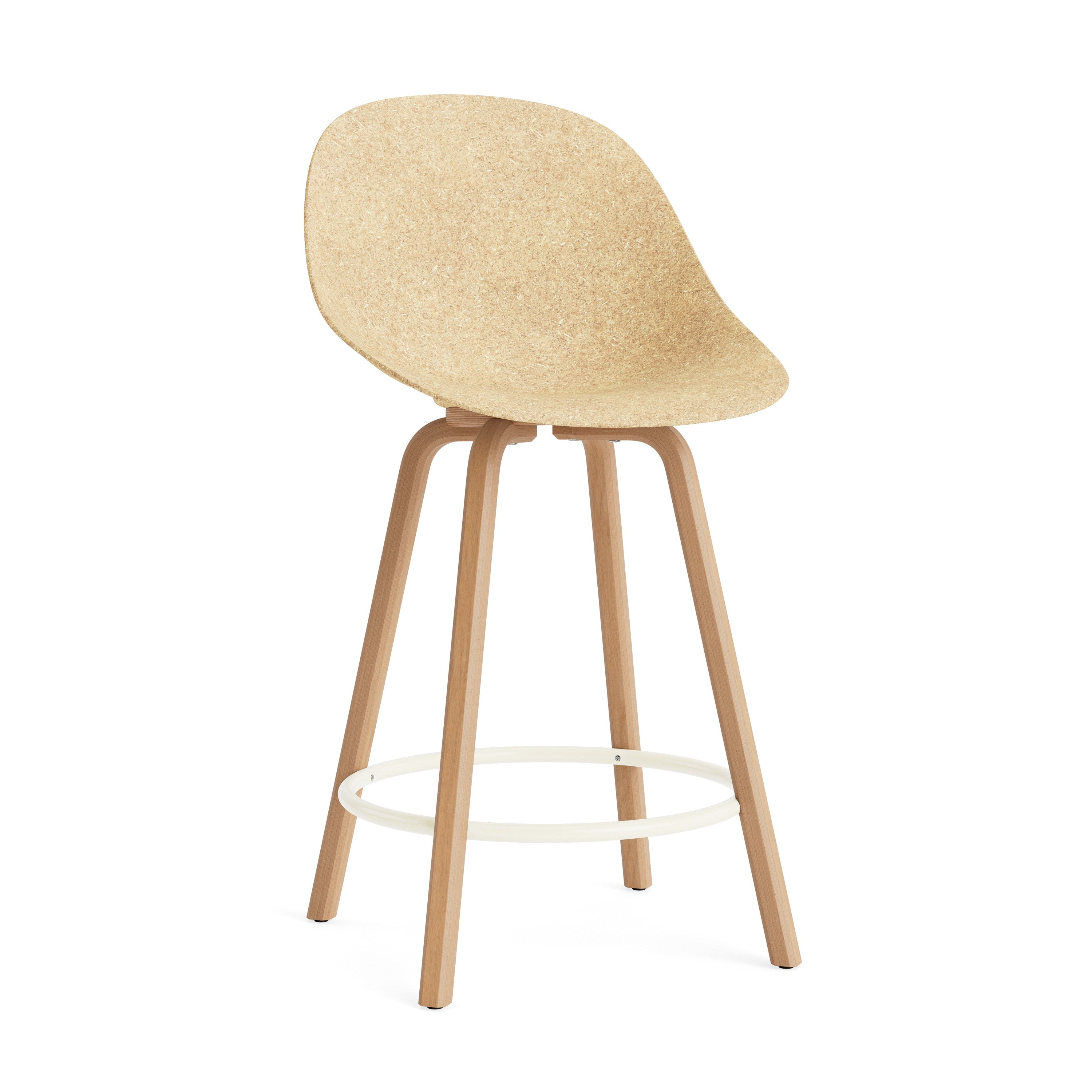 Barstuhl mit Unterstützung von Beige Matte mit Buchensperrholz