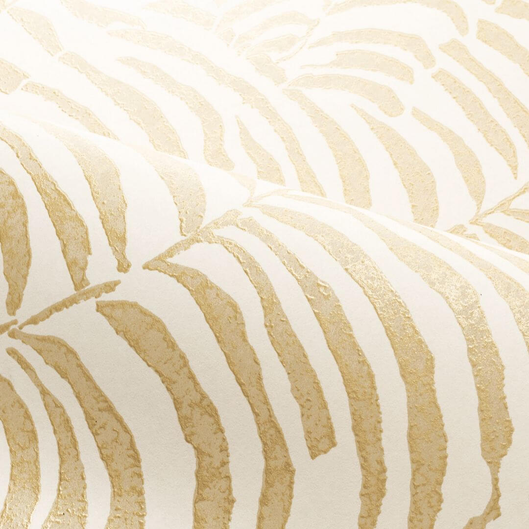 Non-woven wallpaper with a plant motif NOBILE - IVORY/GOLD ivory with gold