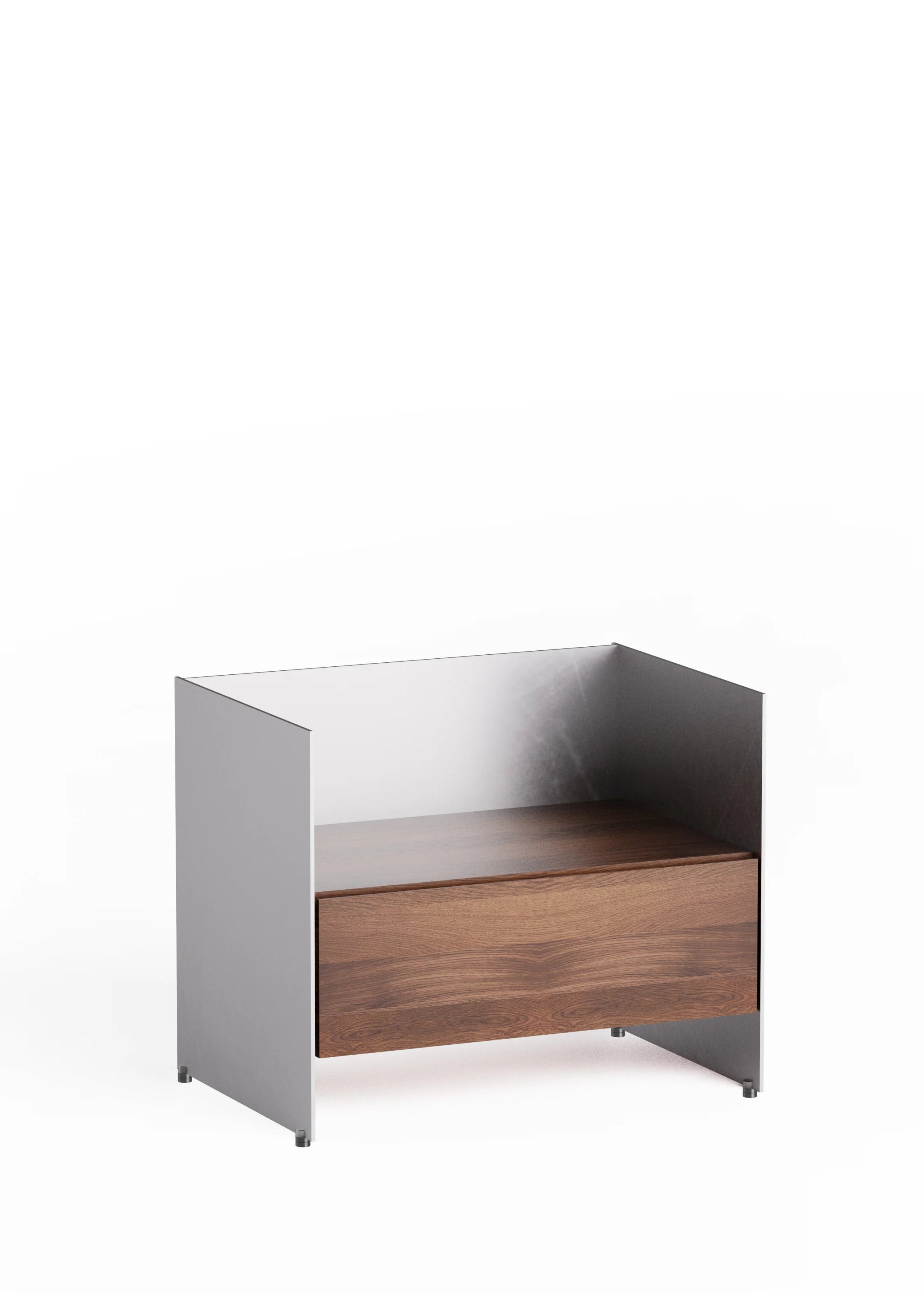 ALOOX 60 Cabinet in Dark Oak Wood with Aluminum Finish