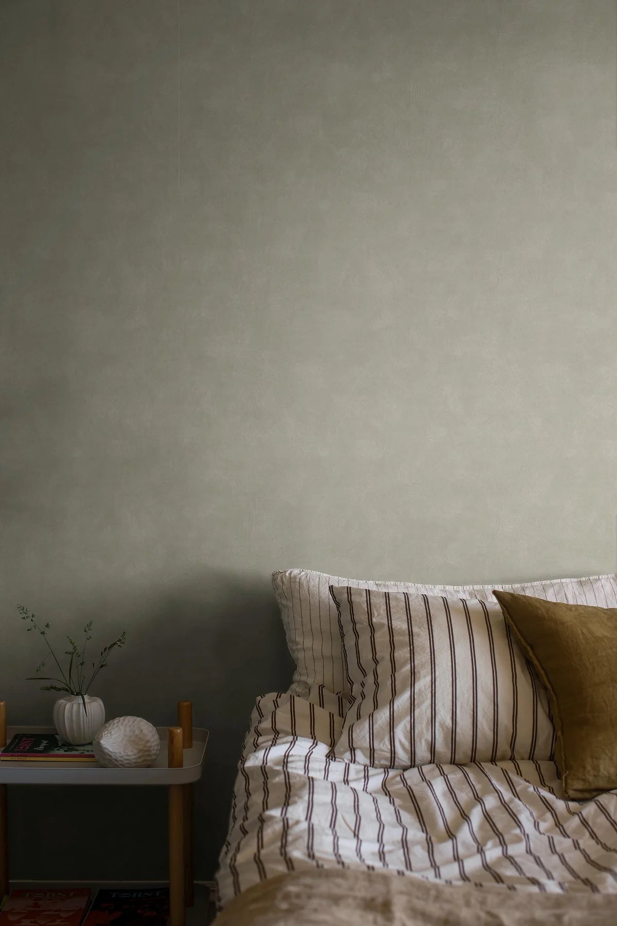 Tapete, die Leinwand imitiert SHADES - PHONOLITE gedämpftes Grün