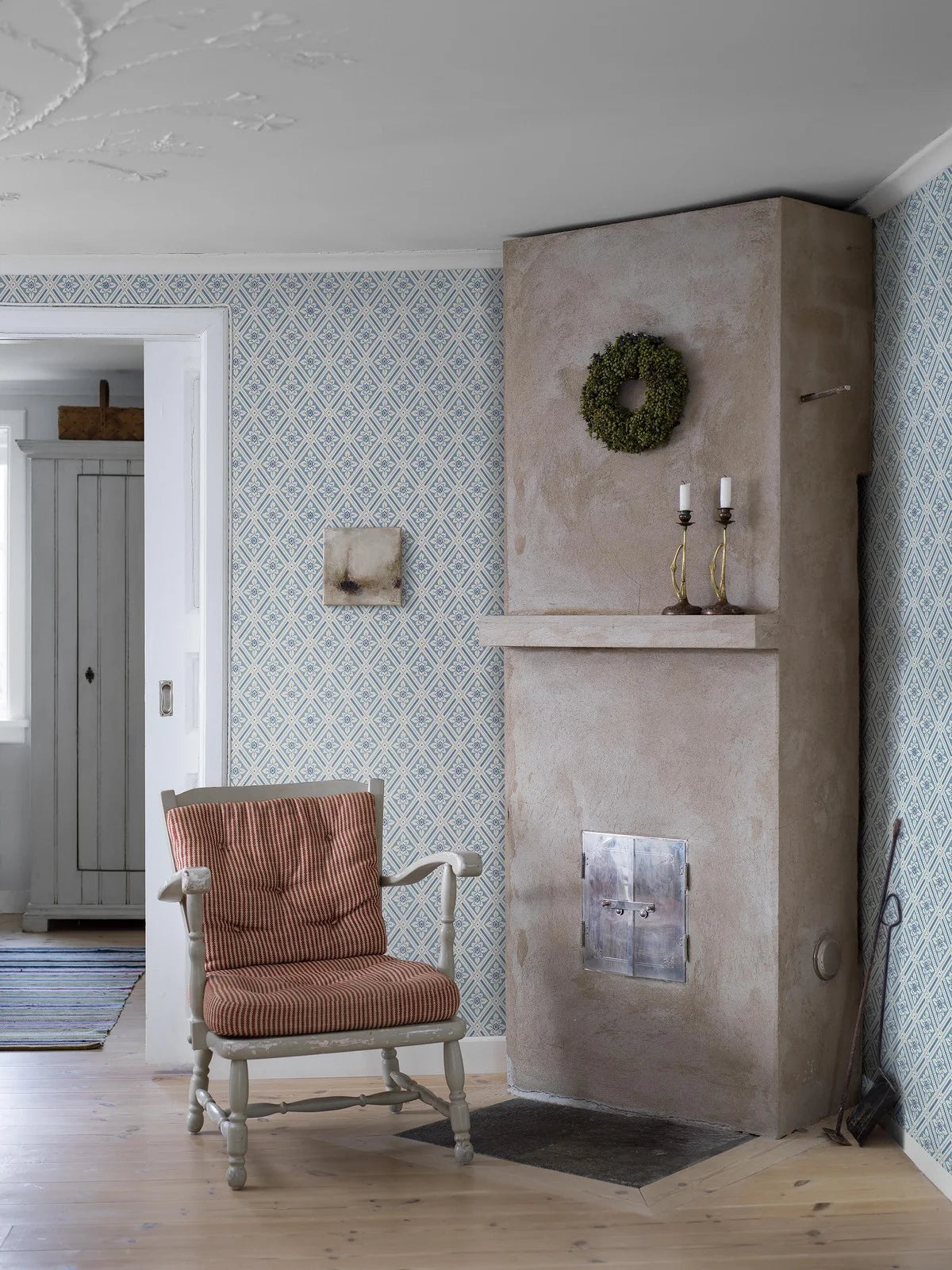 Vlies-Tapete mit geometrischem Muster ESTER blau