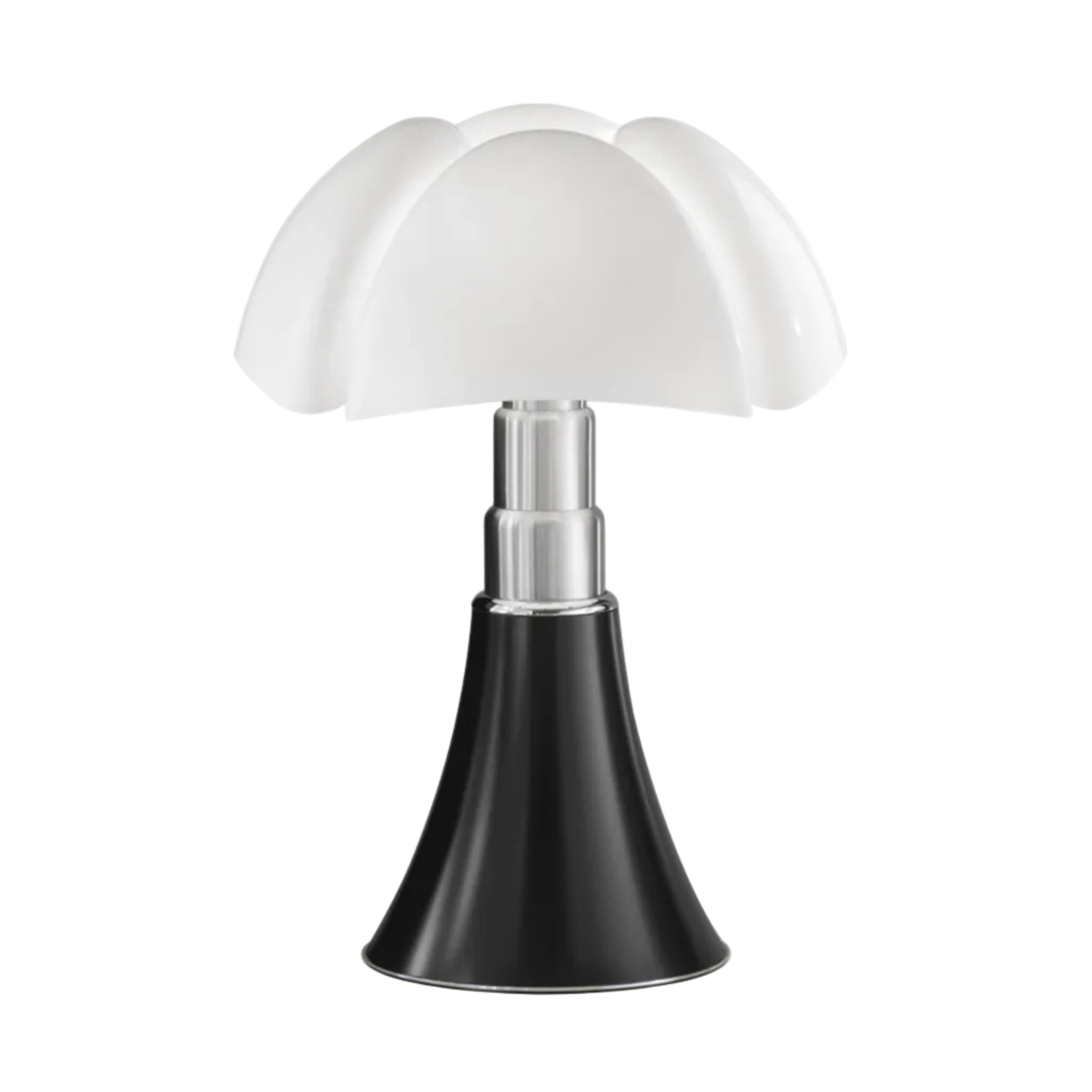 Lampa stołowa PIPISTRELLO opalowy klosz z czarną podstawą