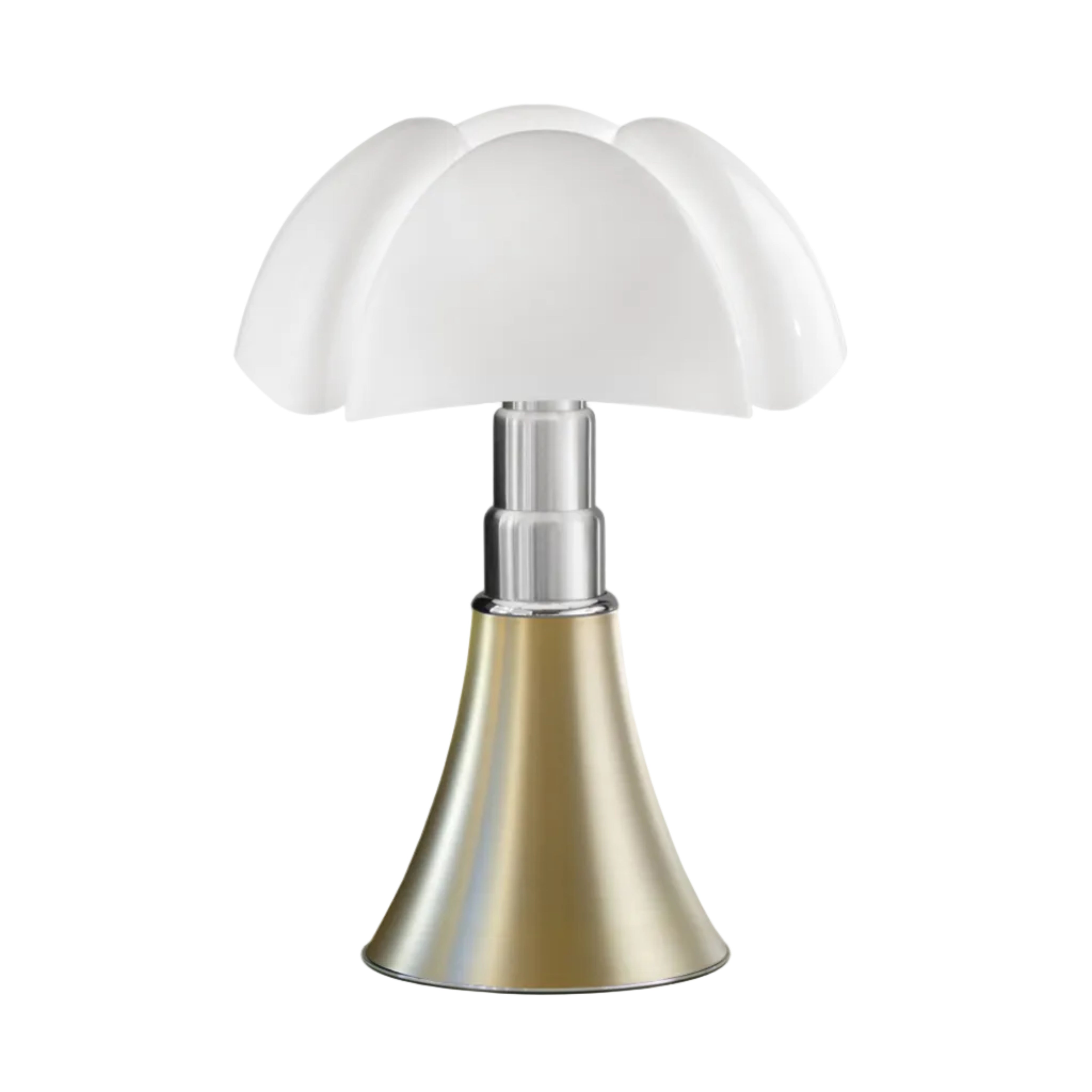 Lampa stołowa PIPISTRELLO opalowy klosz z mosiężną podstawą
