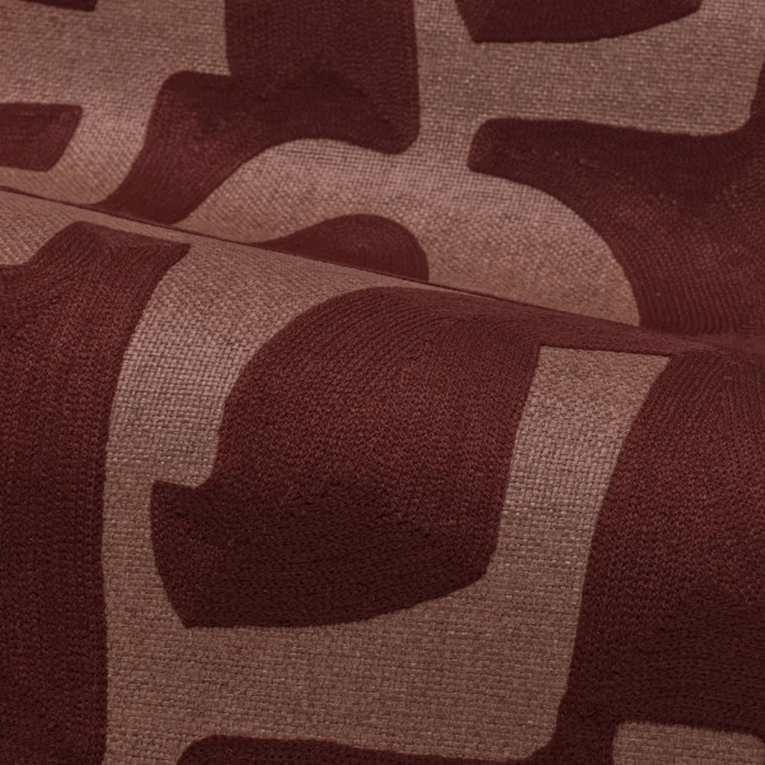 Gewebte Tapete mit geometrischem Muster SONATE - ROUGE SIENNE BRULÉE rotbraun