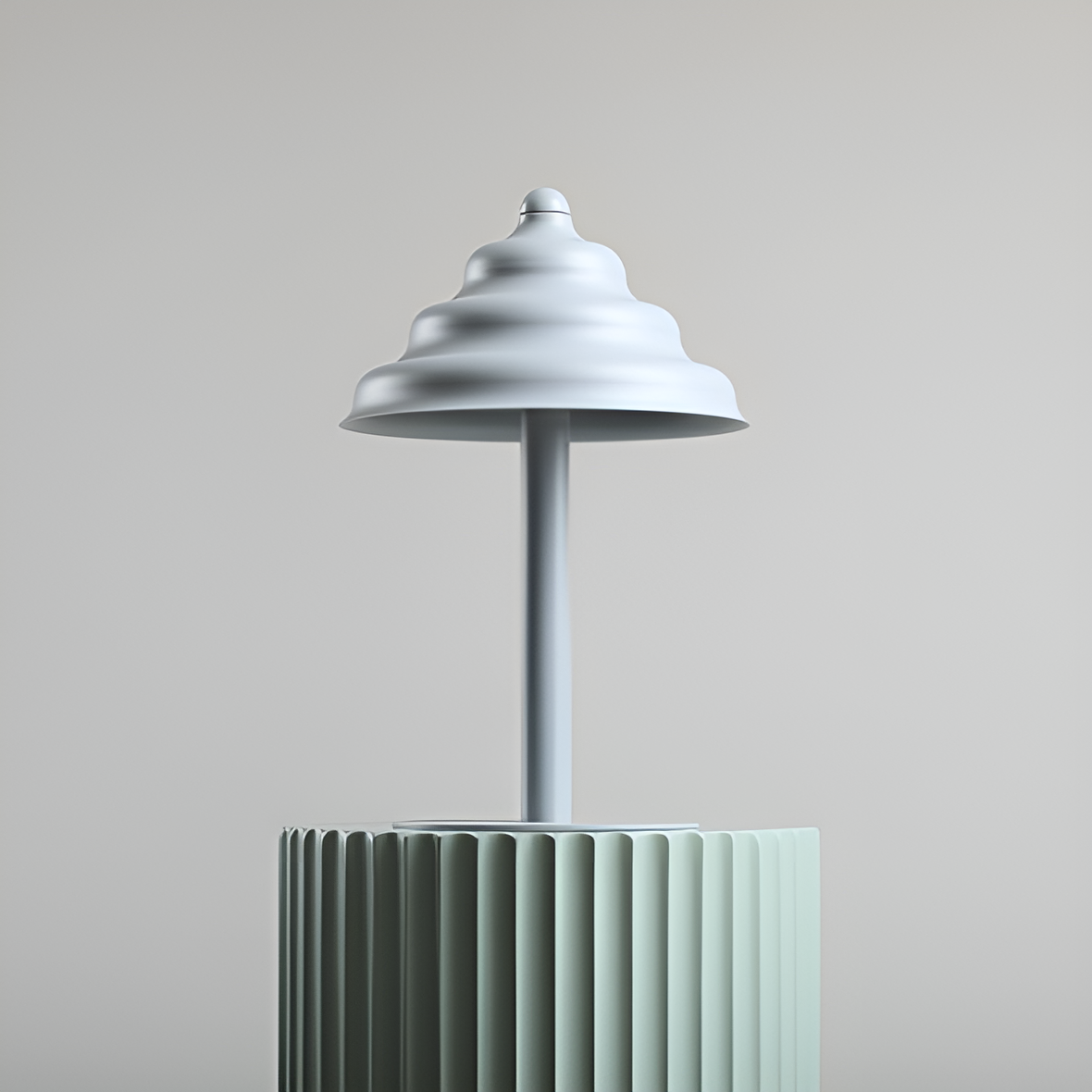 Gray wave table lamp