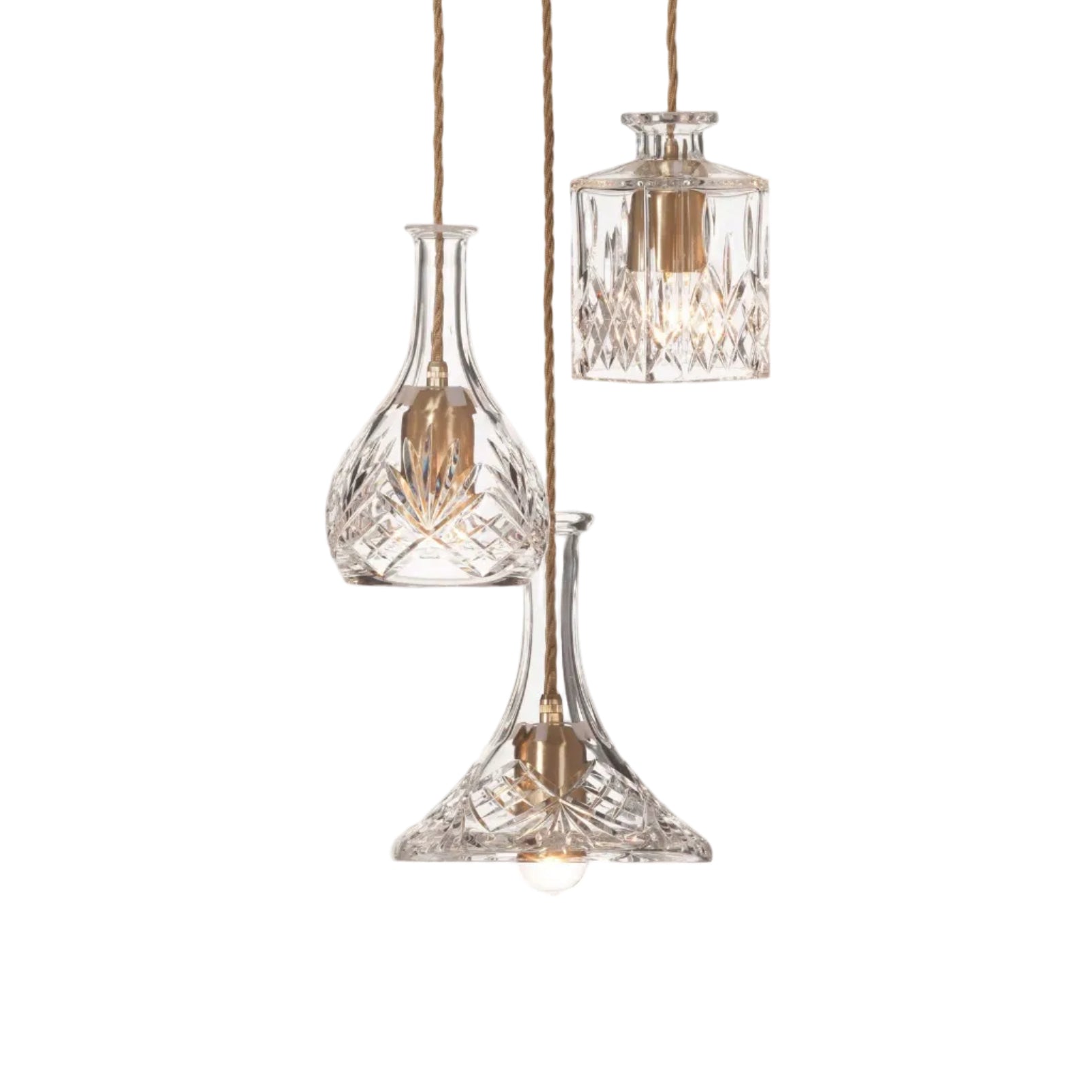 Lampa wisząca 3-punktowa DECANTERLIGHT szkło kryształowe