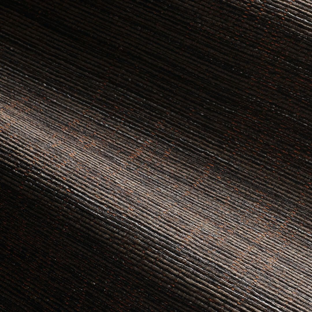Textile wallpaper with a structural design resembling canvas ORCADE - CHOCOLAT chocolate brown