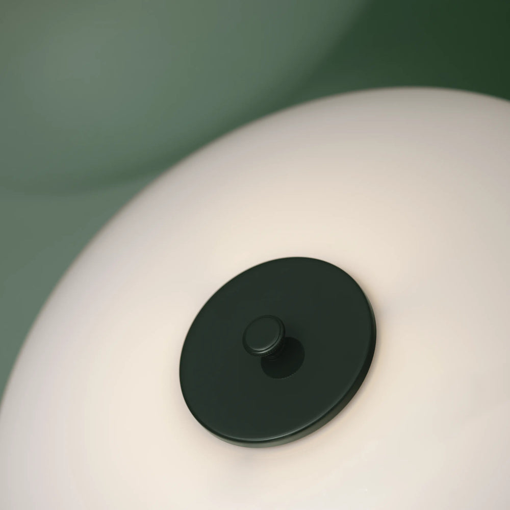 Tischlampe PH 2/1 in Weiß mit dunkelgrünem Fuß