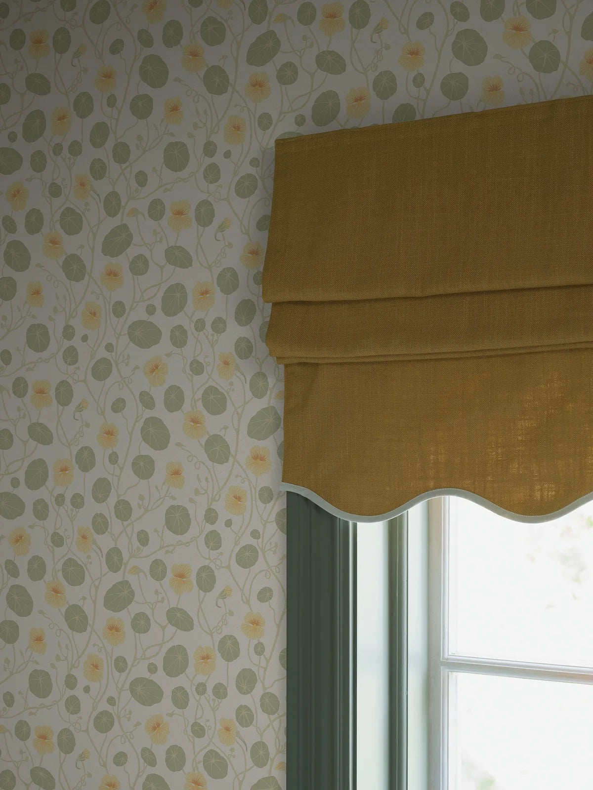 Floral Pattern Wallpaper KRASSE White with Green and Yellow