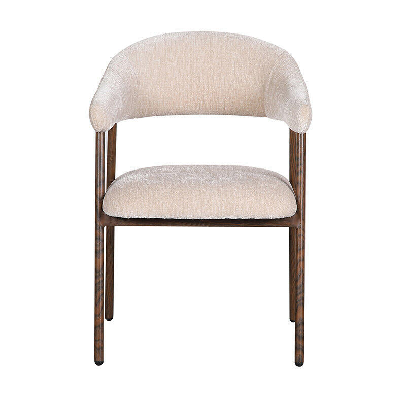 Stuhl SCANDI beige mit dunklem Holzgestell