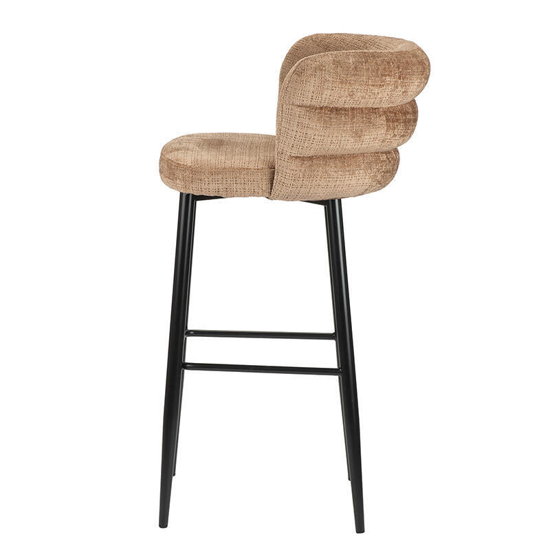 Hocker CLOUD karamellfarben mit schwarzem Gestell