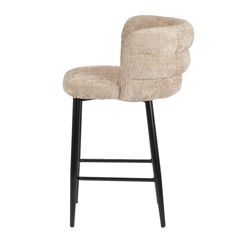 Hocker CLOUD krembeige mit schwarzem Gestell