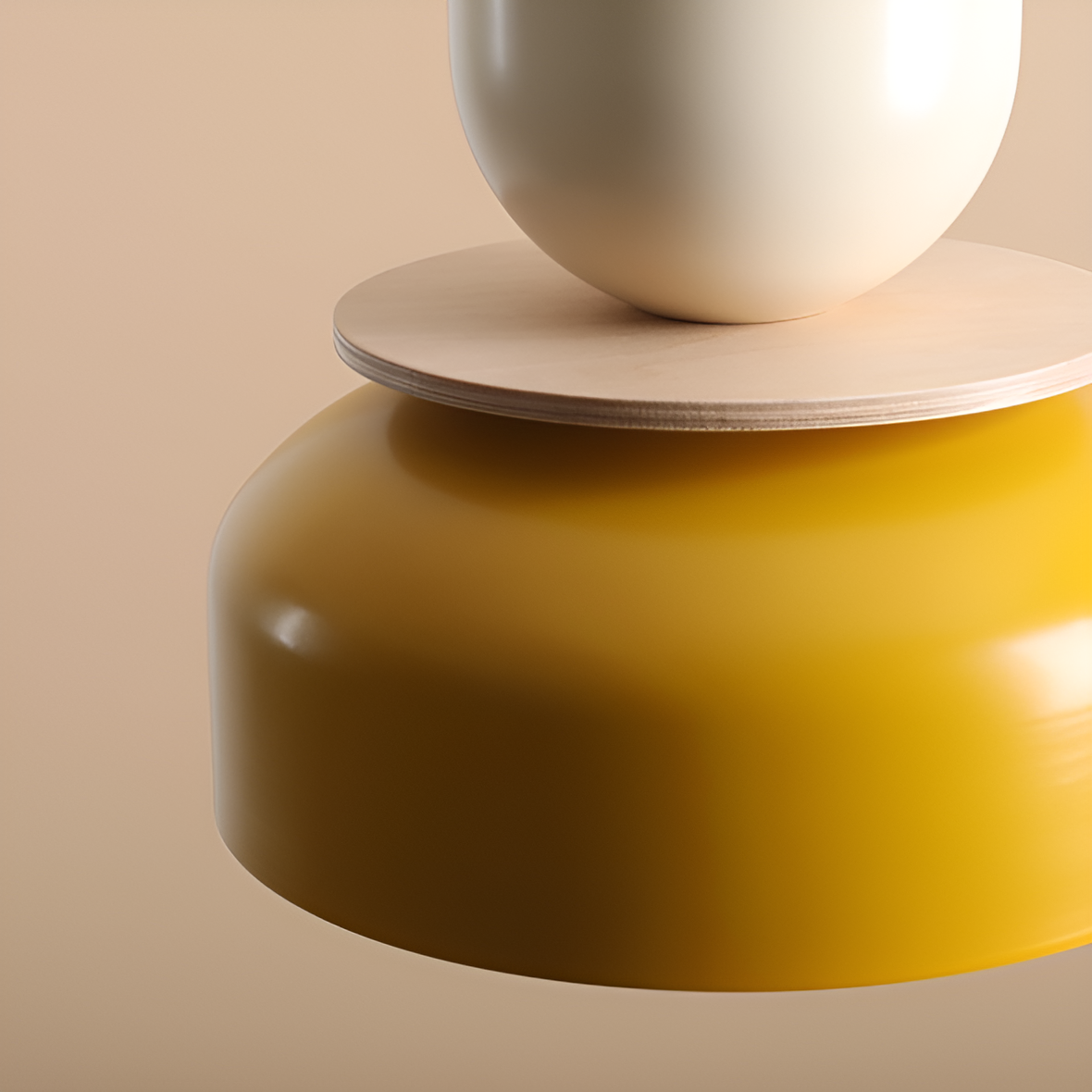 Hanging lamp for cream with yellow