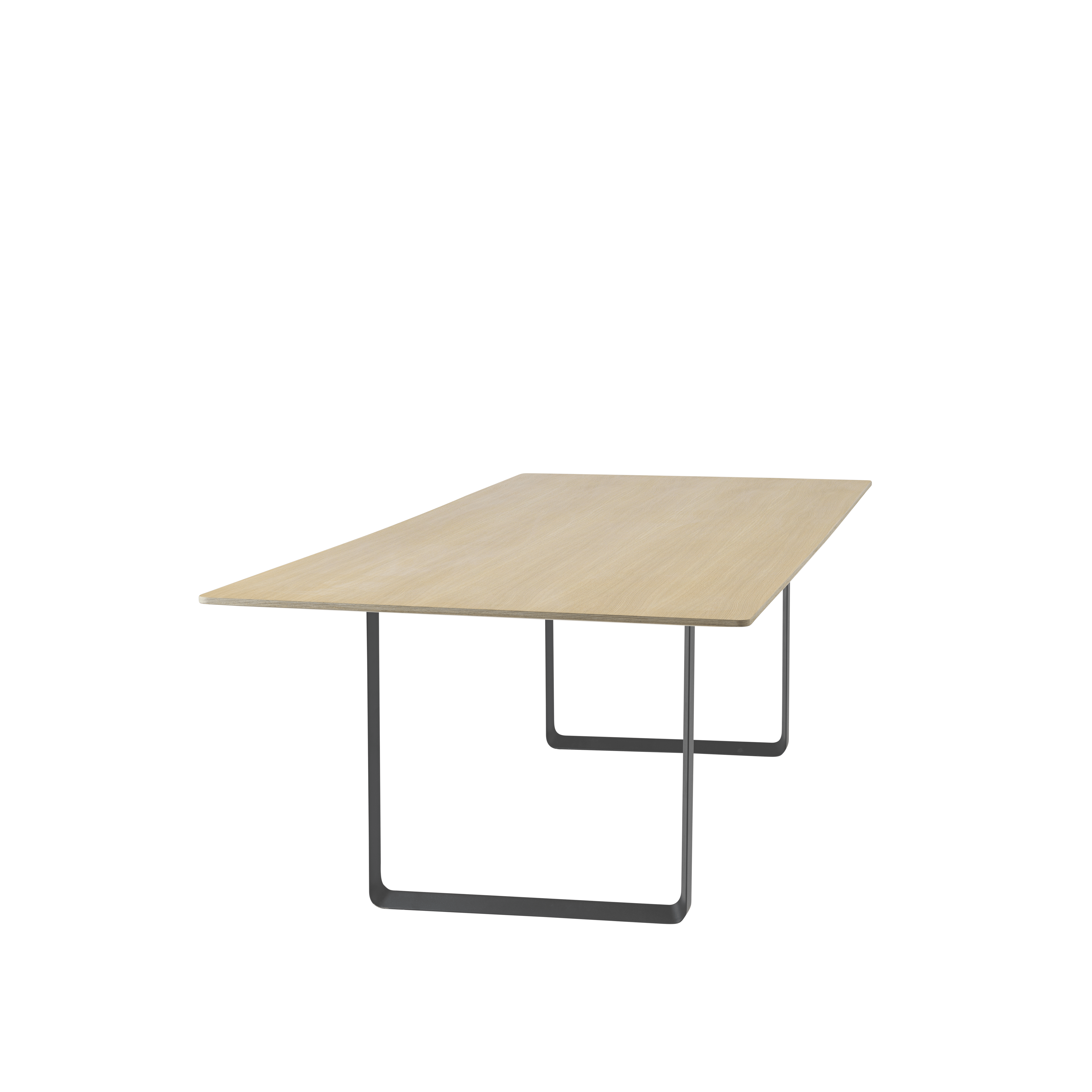 70/70 Oak Veneer Table with Black Base