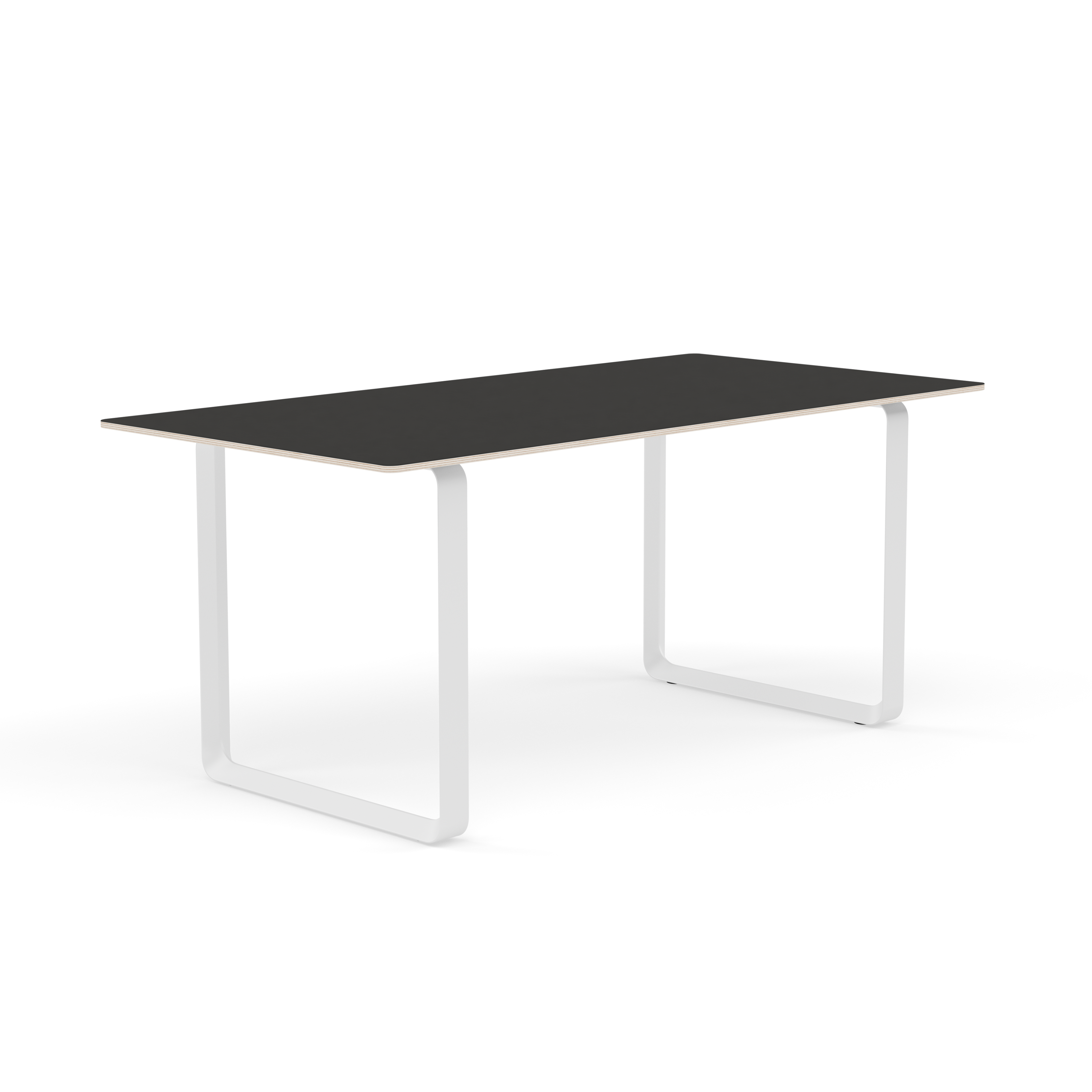 Tisch 70/70 schwarz mit weißem Fuß
