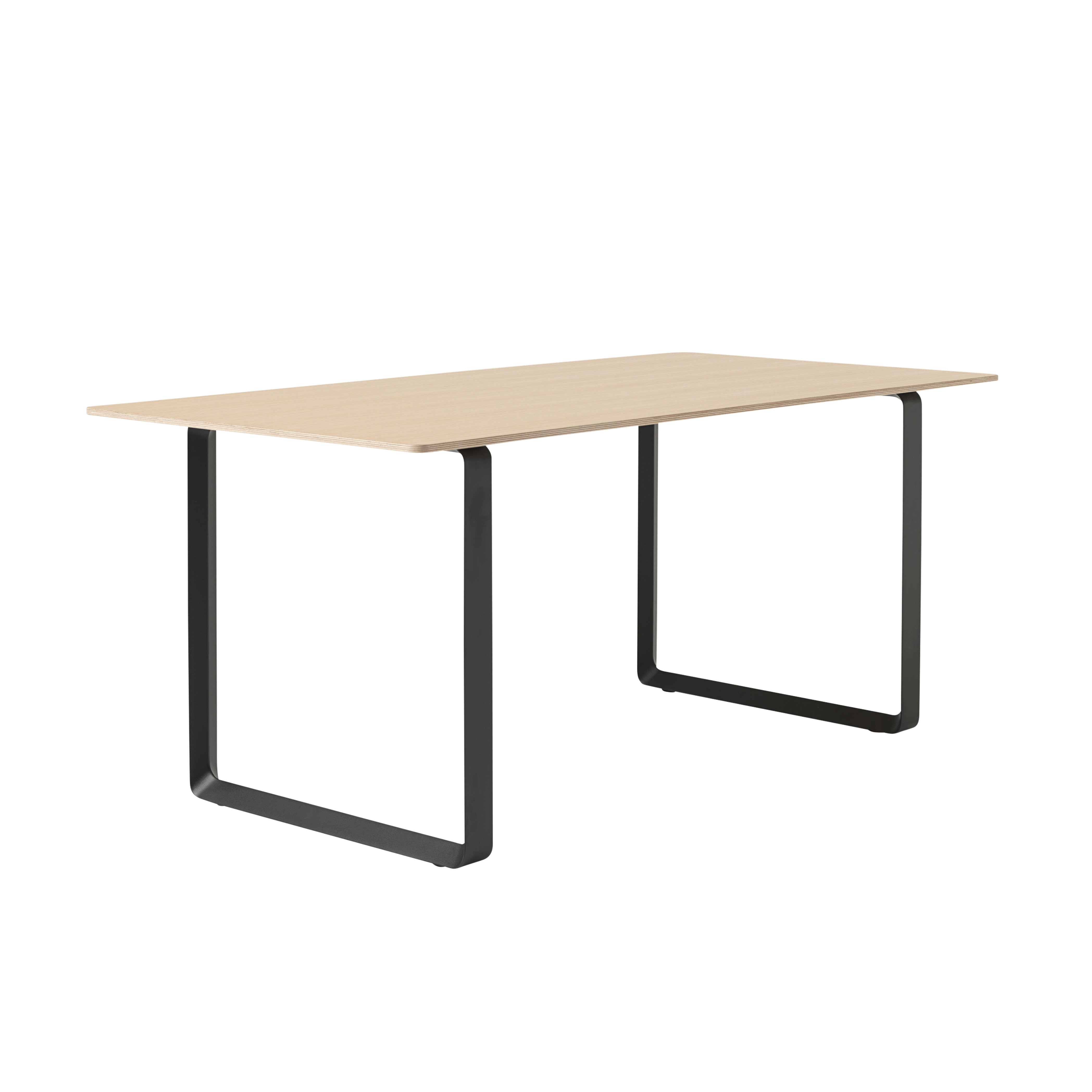 70/70 Oak Veneer Table with Black Base
