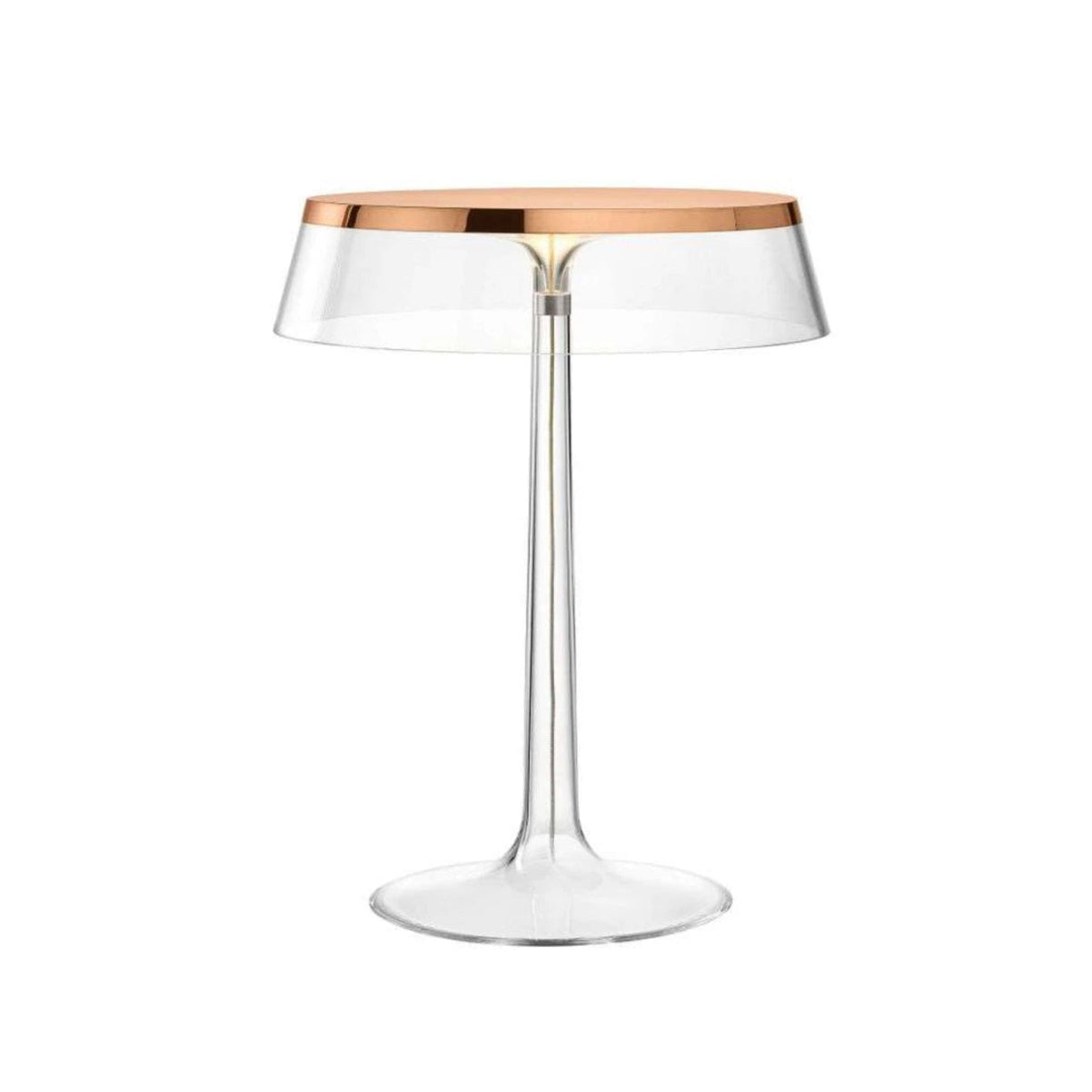 BON JOUR Copper Table Lamp with Transparent Shade
