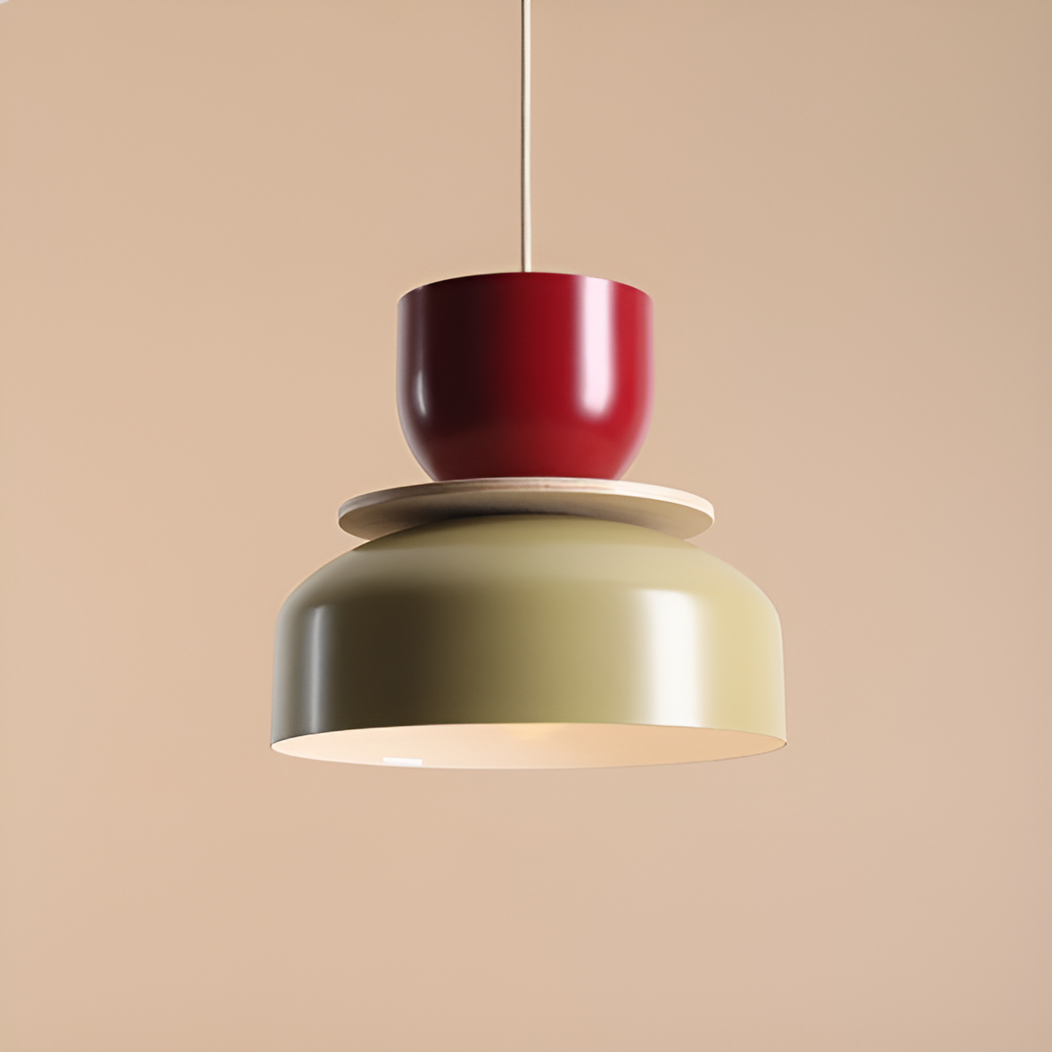 Hanging lamp for burgundy with pistachio