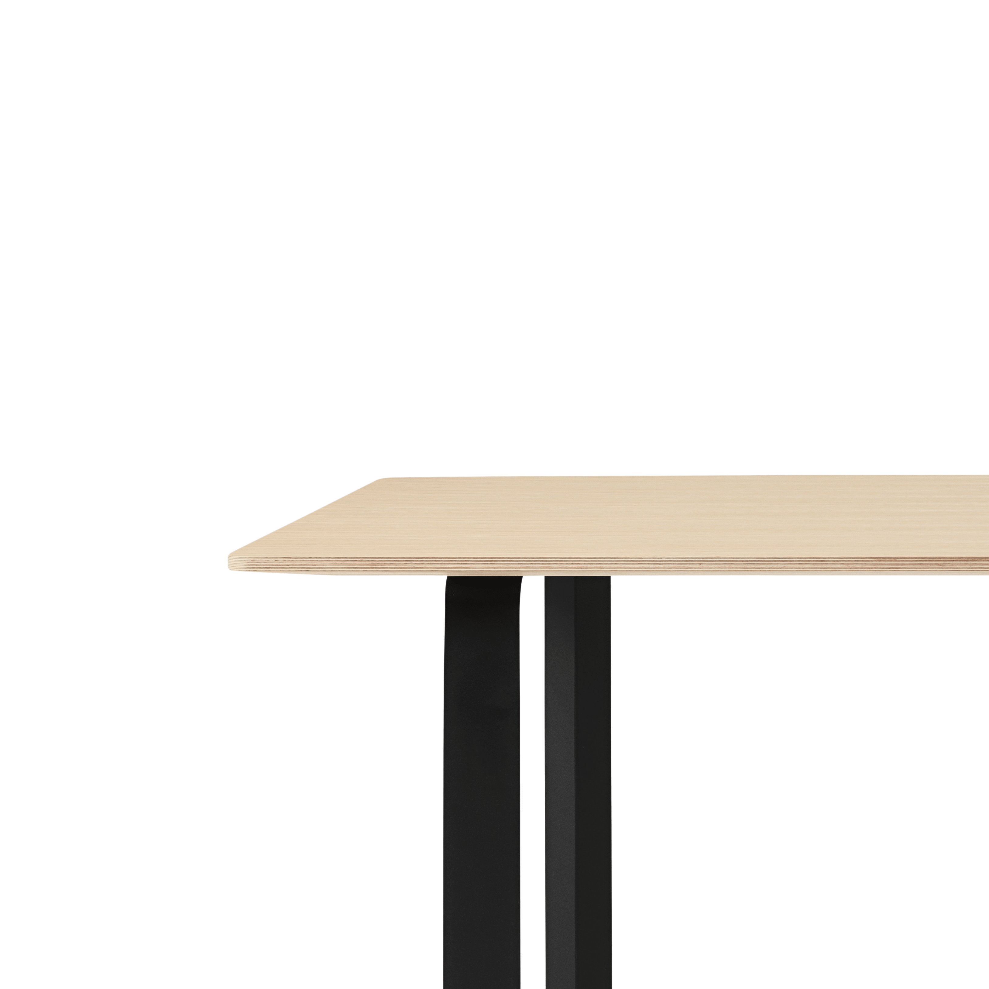 70/70 Oak Veneer Table with Black Base