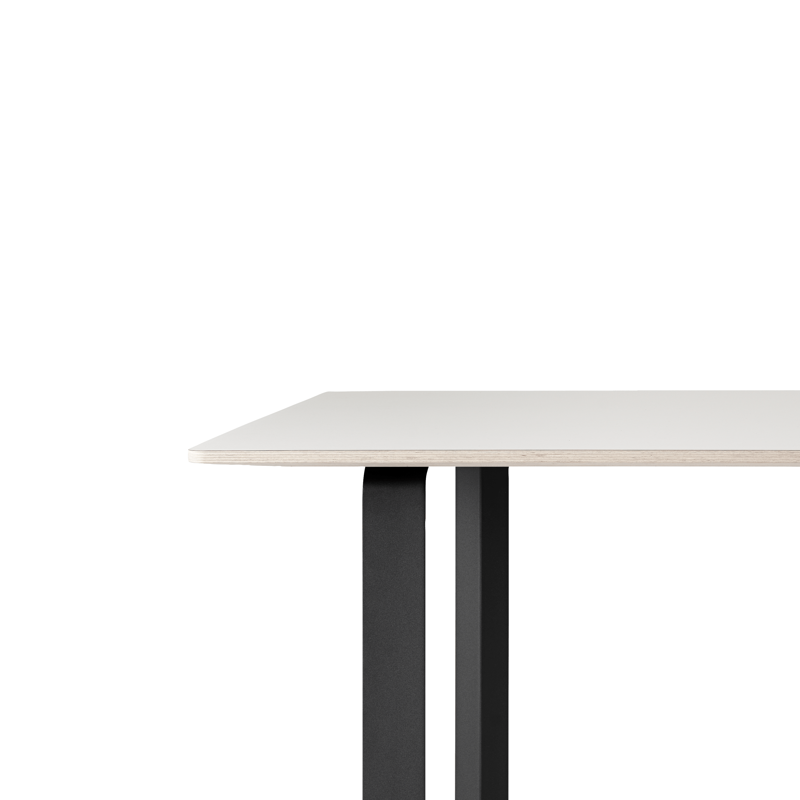 White 70/70 Table with Black Base