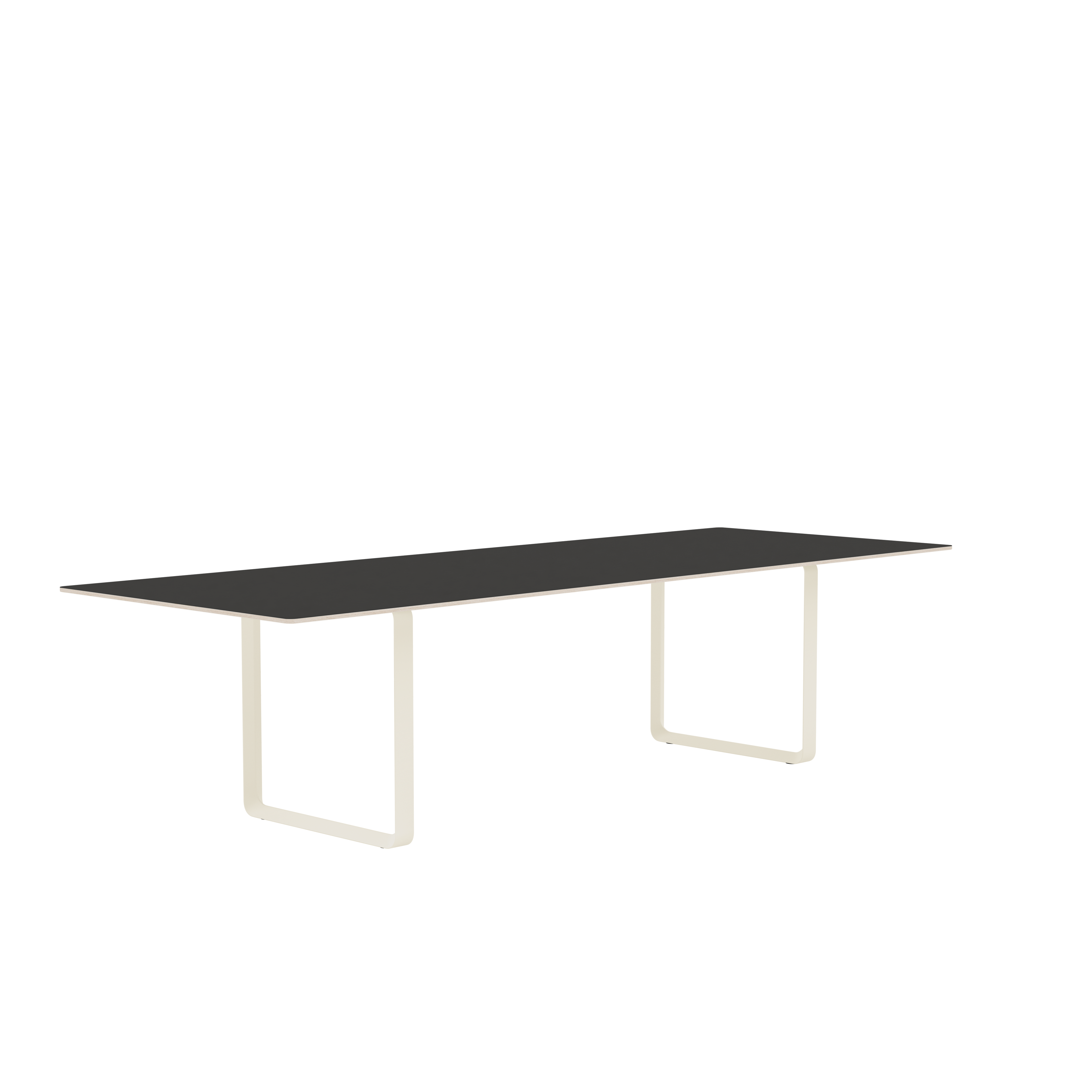 Schwarzer Tisch 70/70 mit sandfarbener Basis