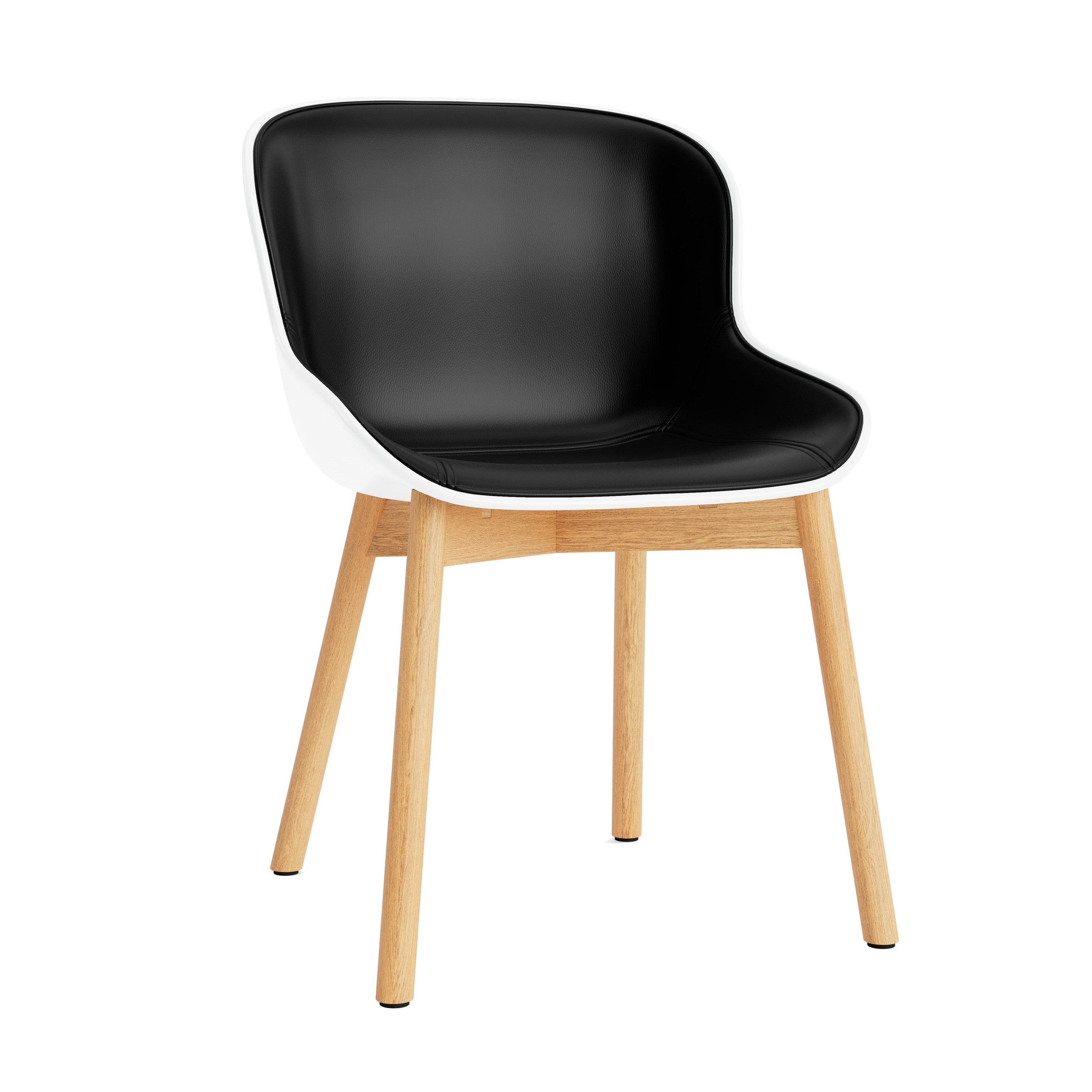 Hyg Upholstered Chair White with a natural oak base