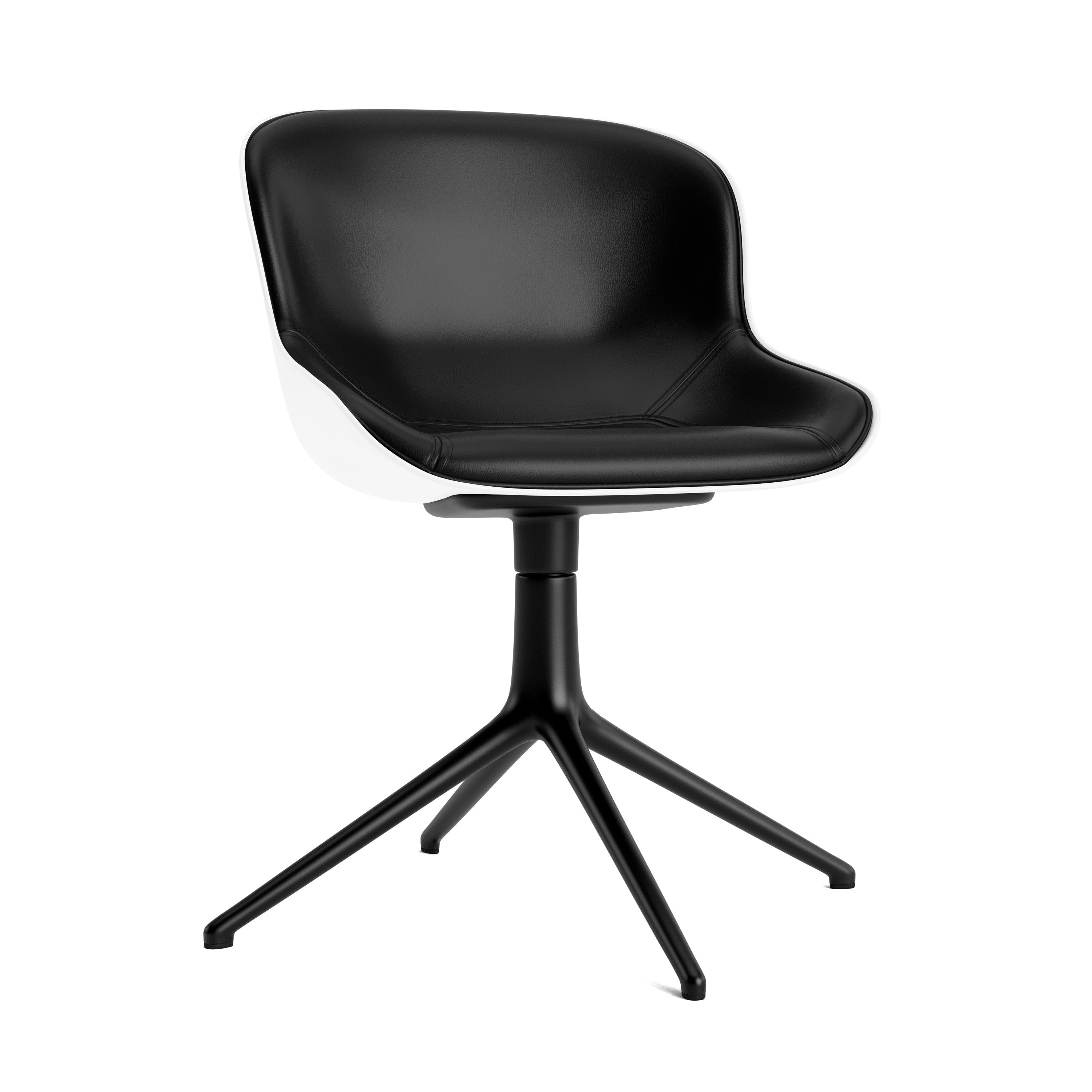 Hyg 4L white upholstered office chair with a black base